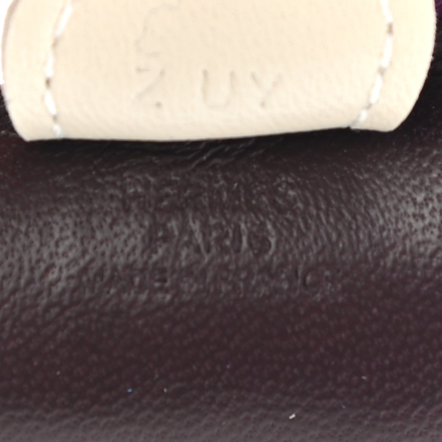 Hermes Milo Lambskin Grigri Rodeo Horse Bag Charm PM Rouge Sellier Craie Violet 3 of 4