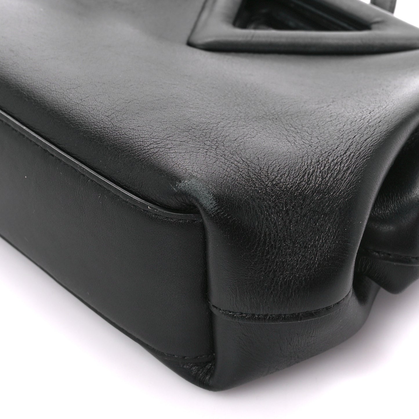 Calfskin Small The Point Triangle Bag Black