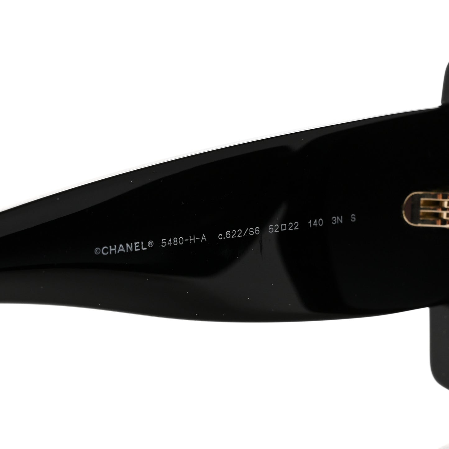 Acetate Pearl Rectangle Sunglasses 5480-H-A Black