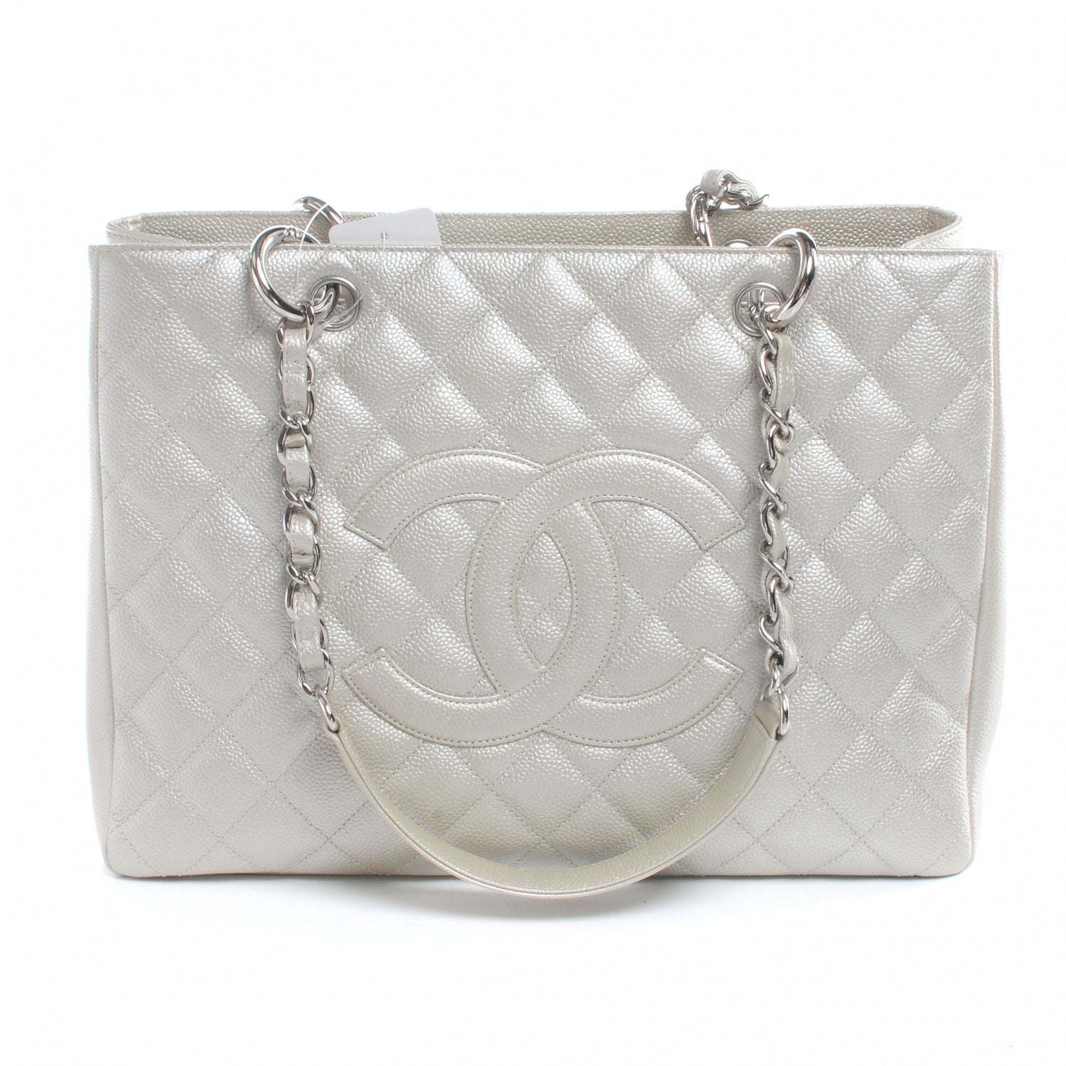 Chanel Caviar Quilted Grand Shopping Tote GST Pearl 48906