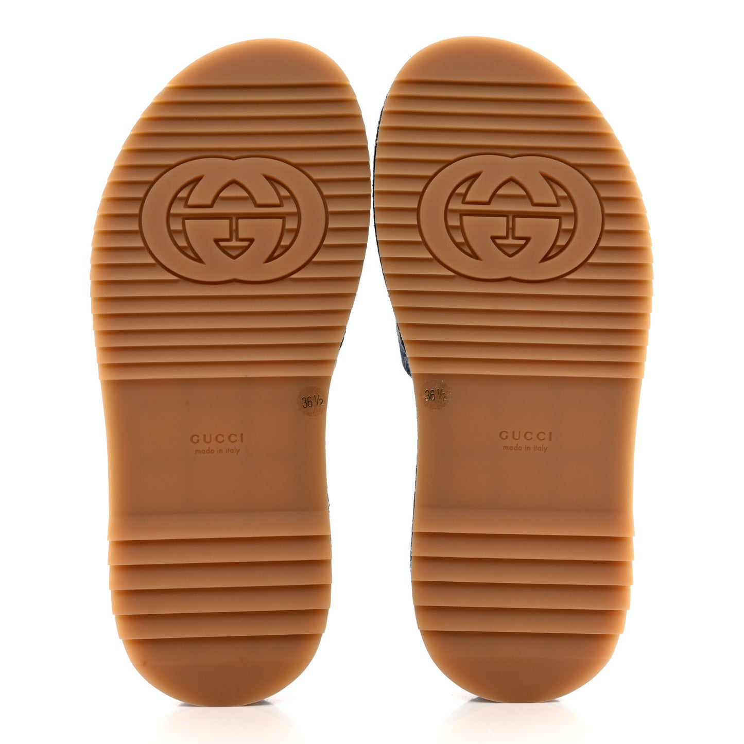 New Denim GG Monogram Angelina Platform 55mm Slide Sandals 36.5 Blue Tea