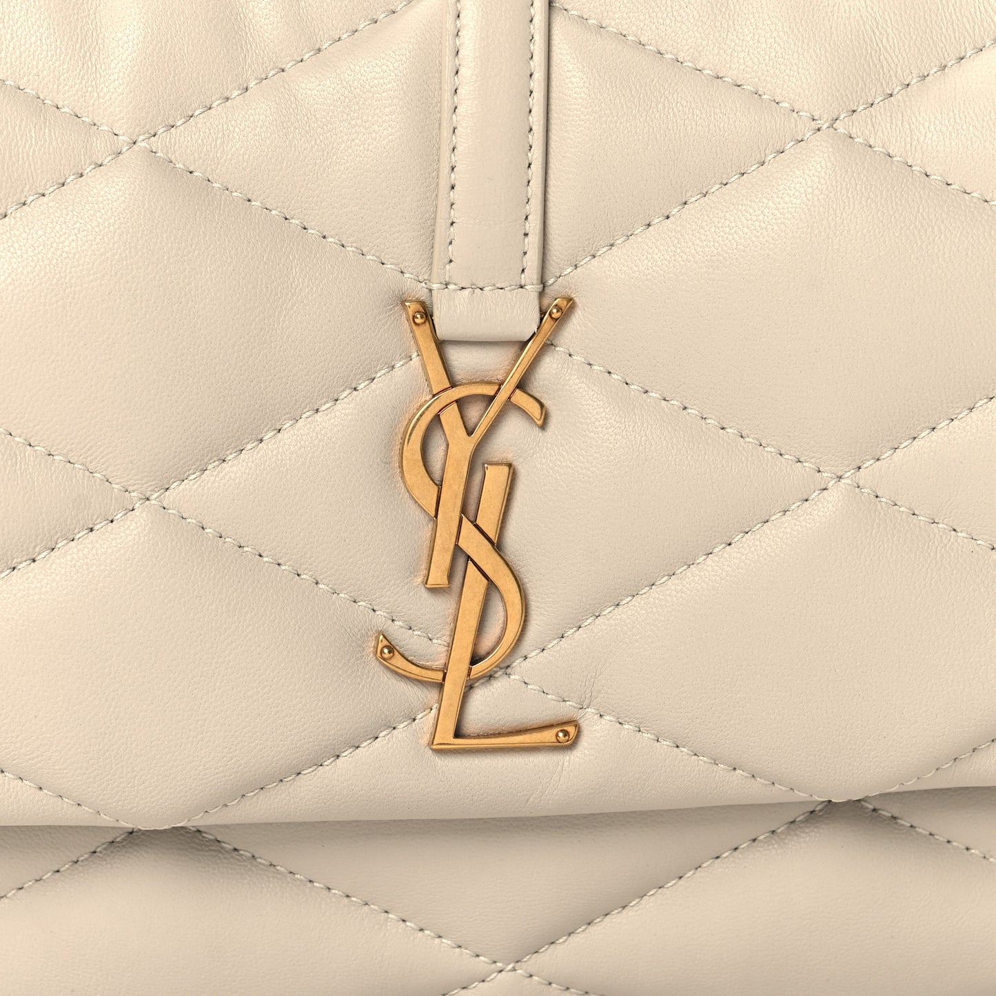 Lambskin Quilted Le 57 Diamond Shoulder Bag Crema Soft