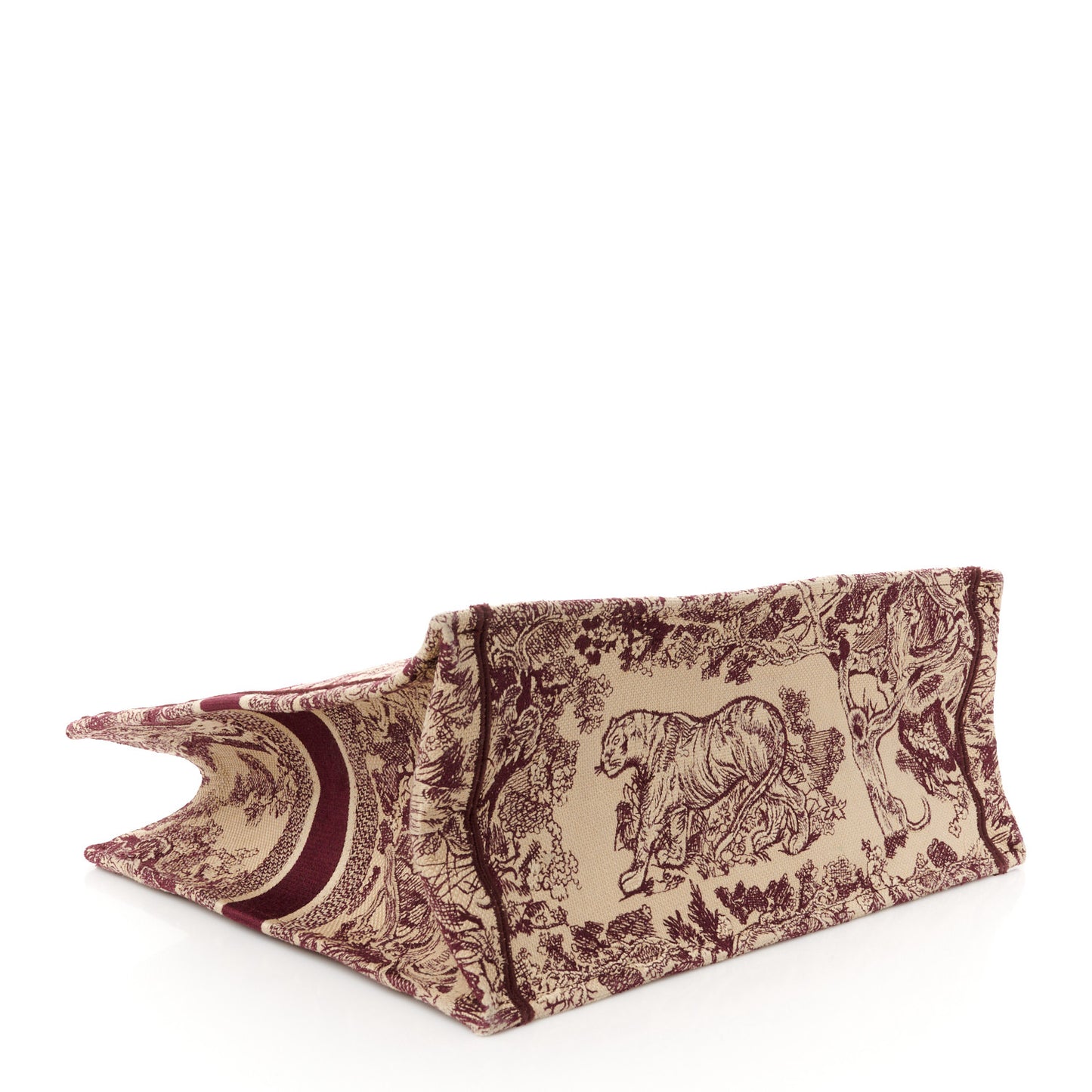 Canvas Embroidered Large Dioriviera Toile De Jouy Book Tote Burgundy