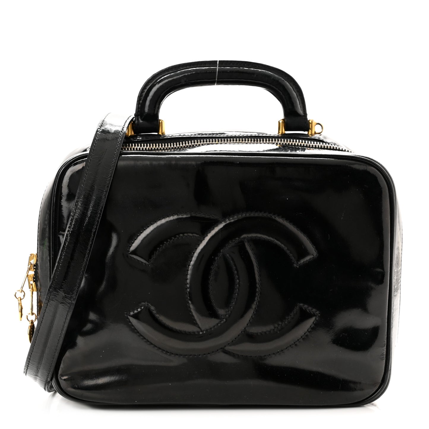 Patent CC Vanity Cosmetic Case Black