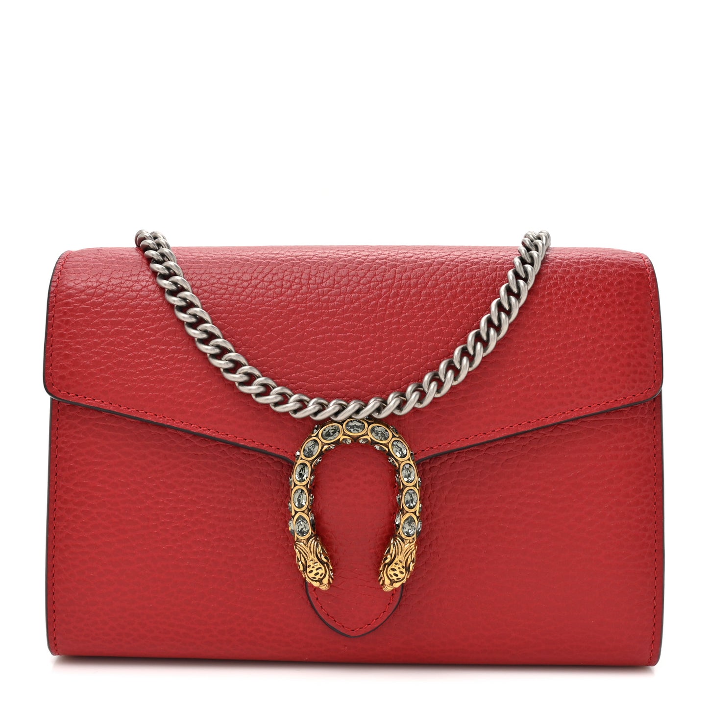Calfskin Mini Dionysus Chain Wallet Hibiscus Red