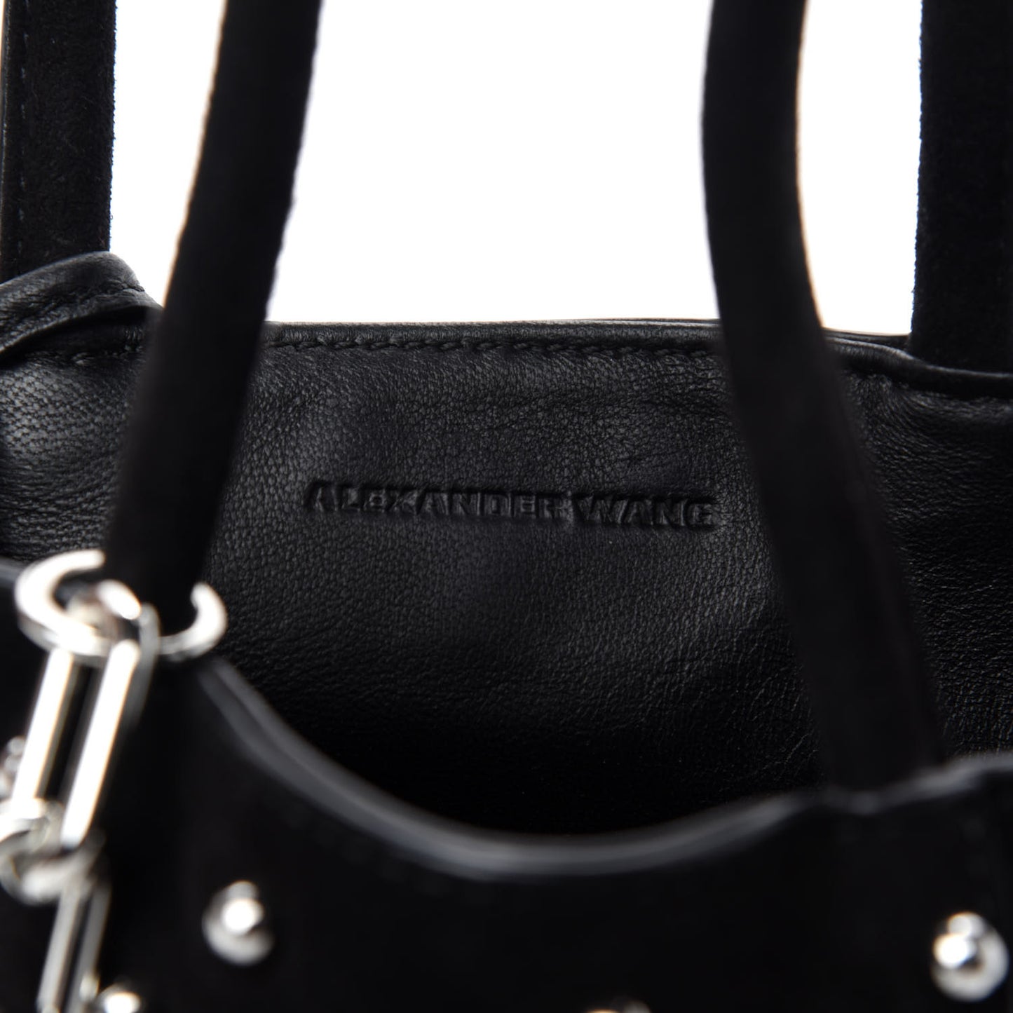 Suede Studded Mini Roxy Bucket Bag Black