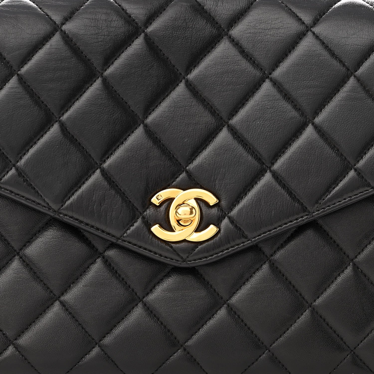 Chanel Lambskin Quilted CC Flap Shoulder Bag Black 7 of 10