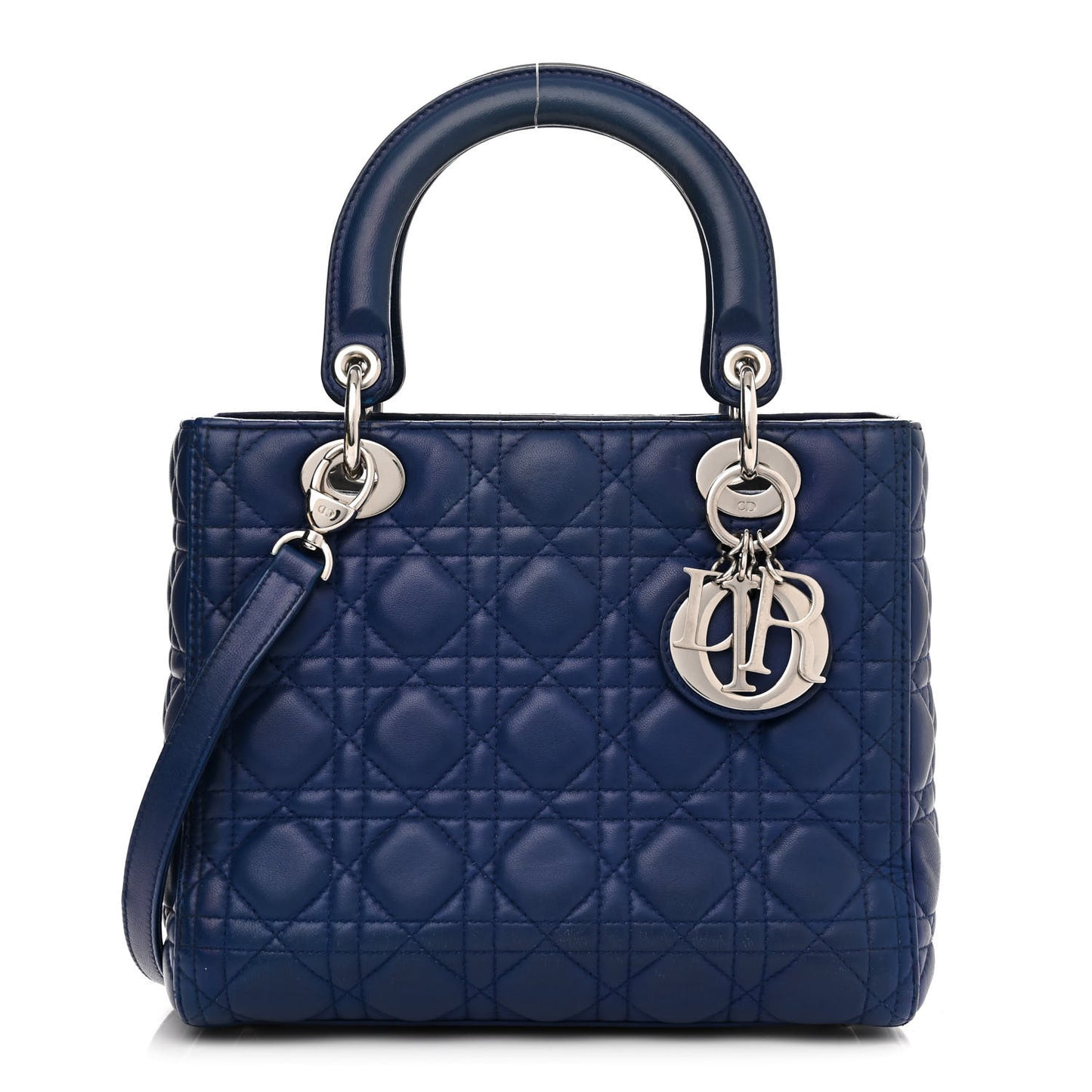 Lambskin Cannage Medium Lady Dior Blue