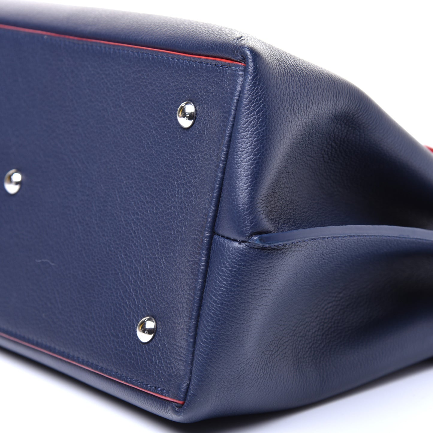 Calfskin Lockme Day Marine Rouge