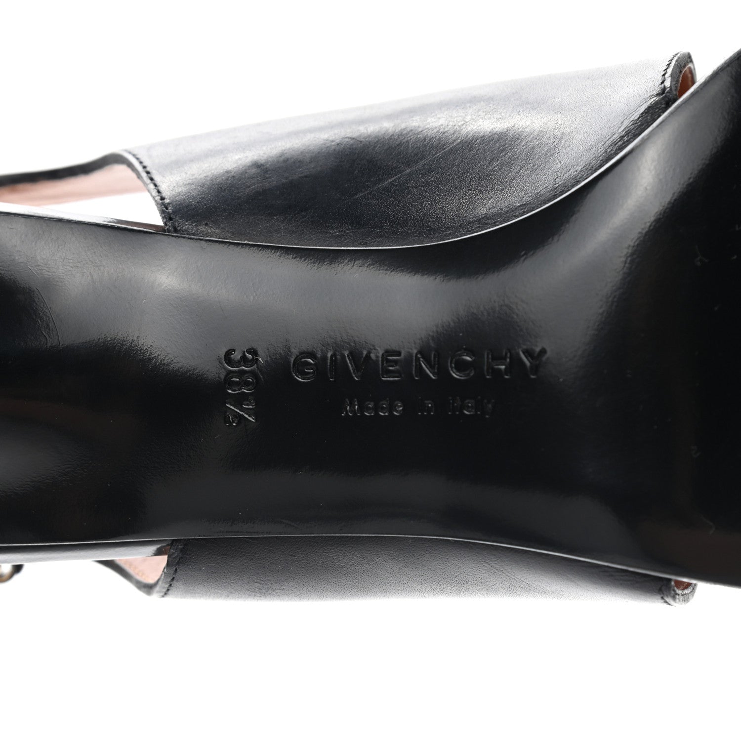 Givenchy Calfskin Slingback Cutout Sandals 38.5 Black 6 of 9