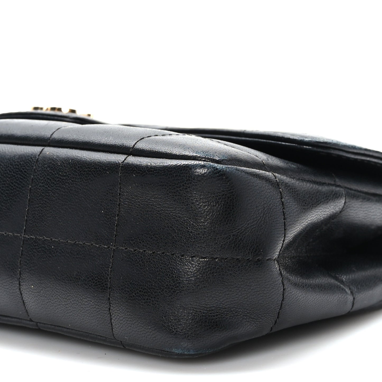 Lambskin Quilted Mini Chocolate Bar Flap Black
