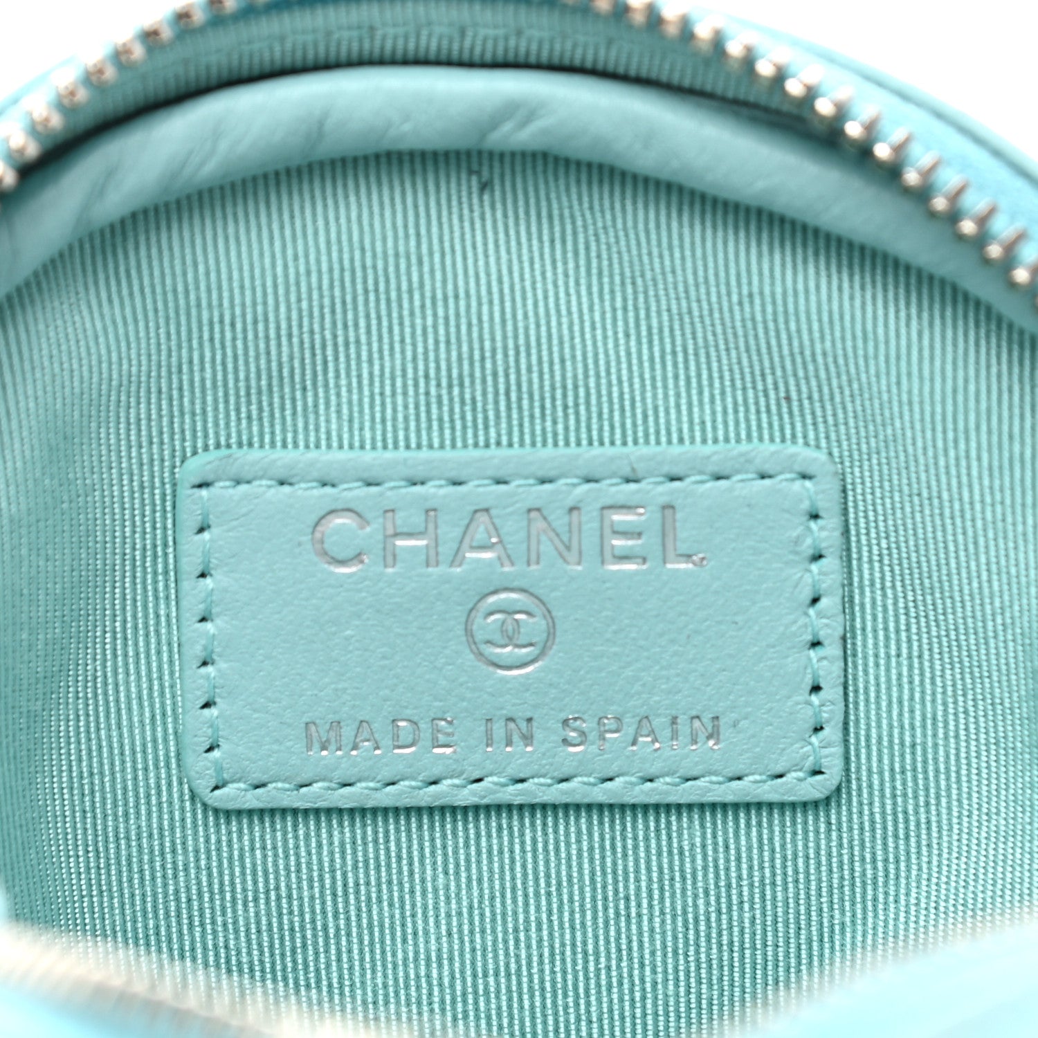 Chanel Lambskin Quilted Zip Around Classic Coin Purse Light Blue 6 of 8