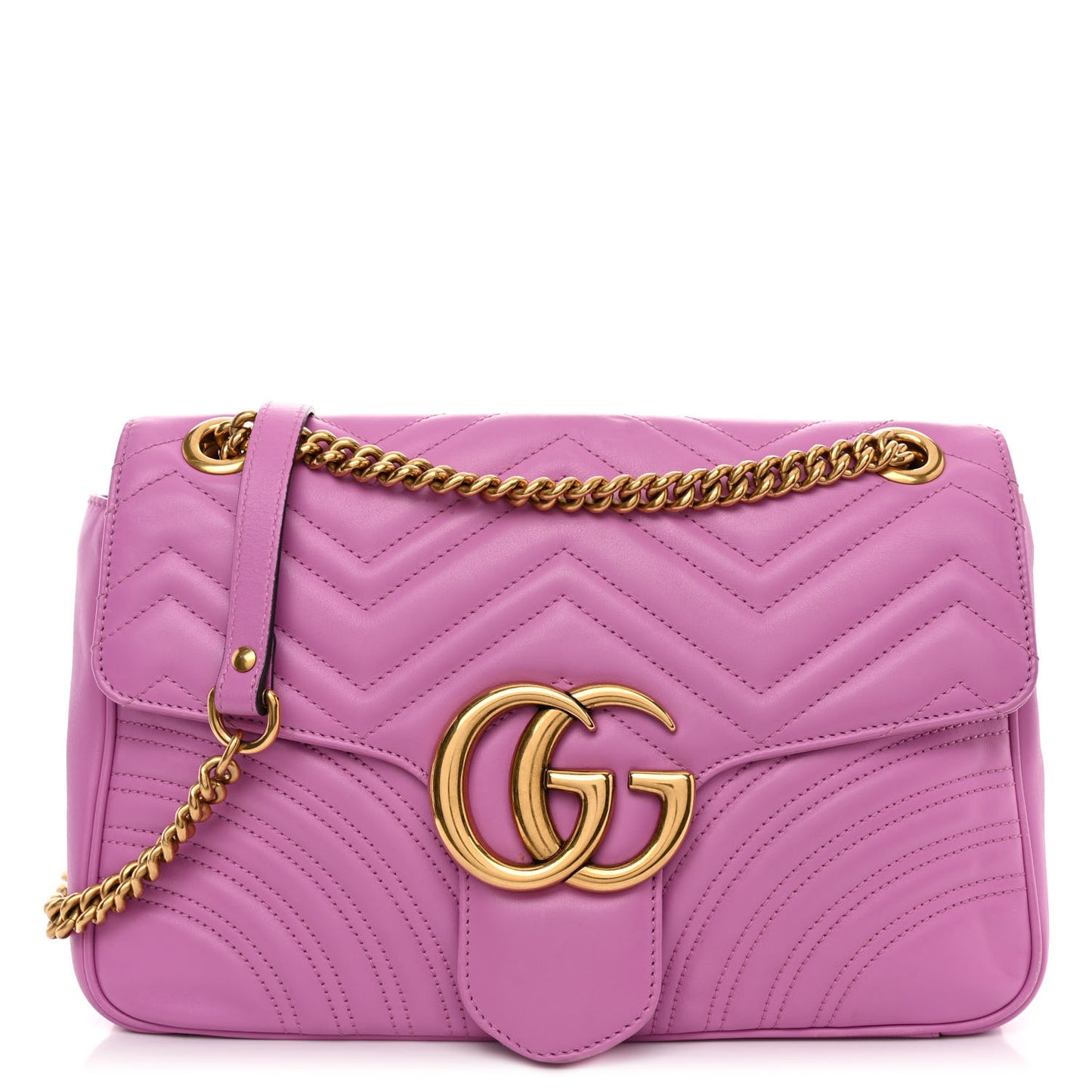 Calfskin Matelasse Medium GG Marmont Shoulder Bag Candy Mousse