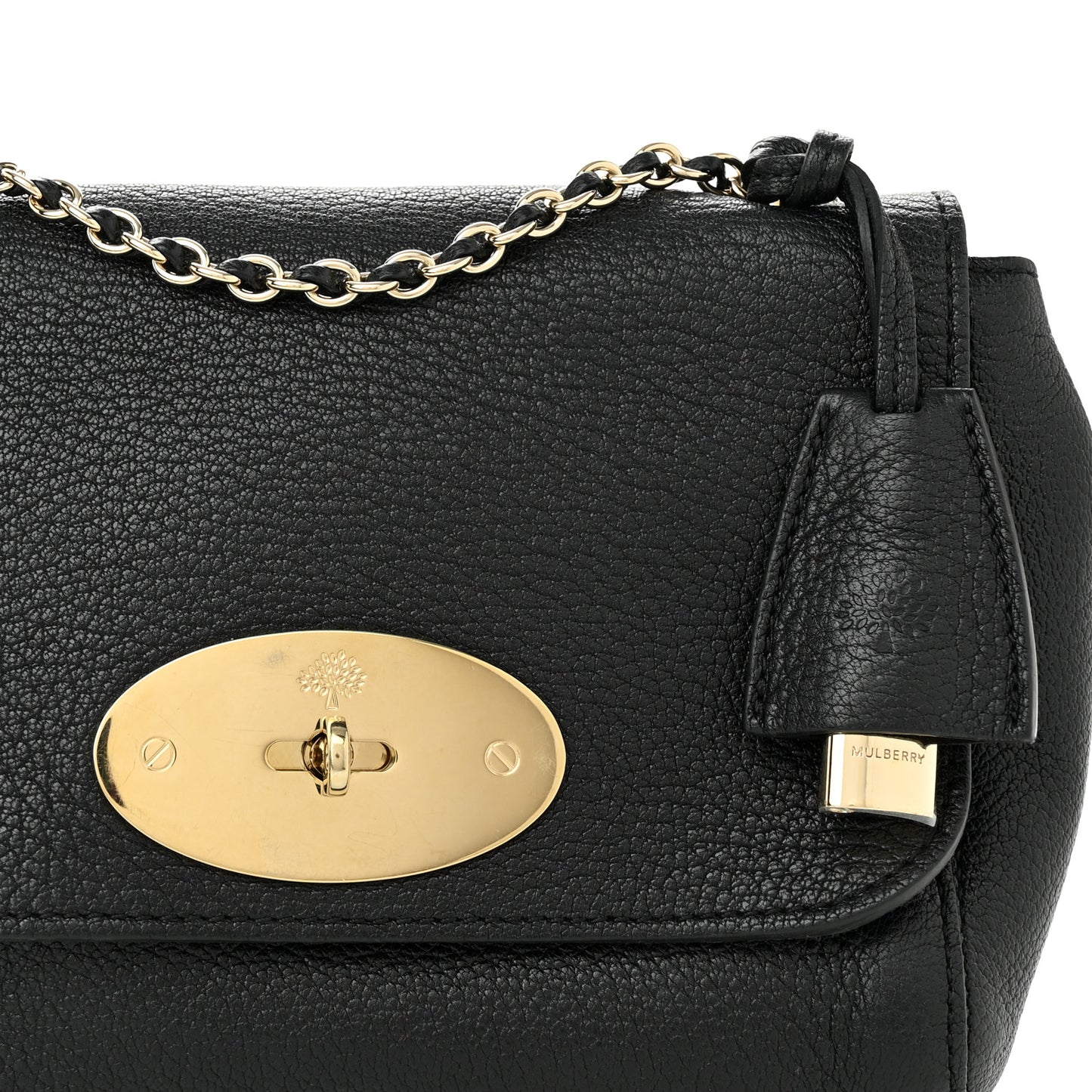 Glossy Goatskin Small Lily Flap Black