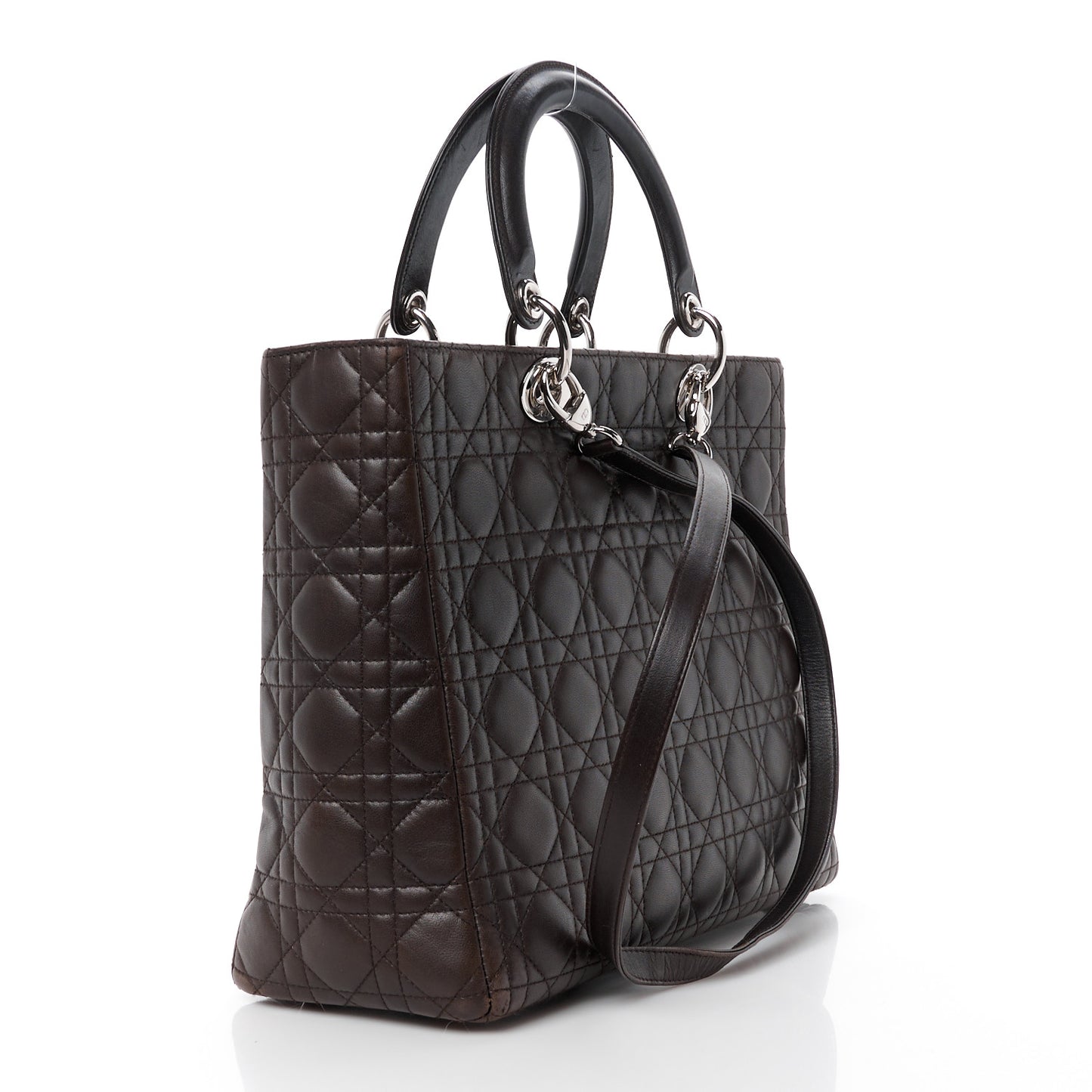 Lambskin Cannage Large Lady Dior Brown
