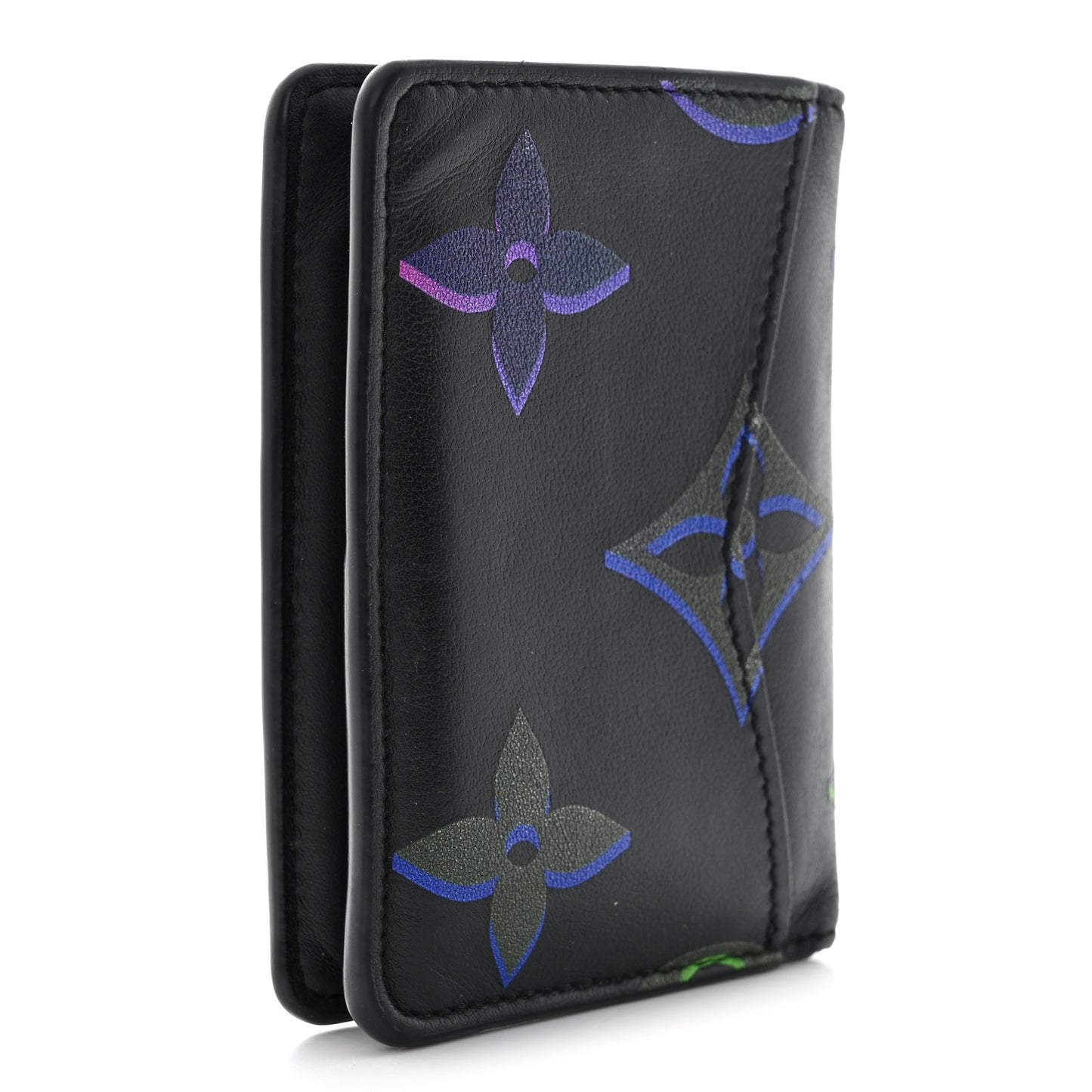 Calfskin Monogram Spotlight Pocket Organizer Black Multicolor