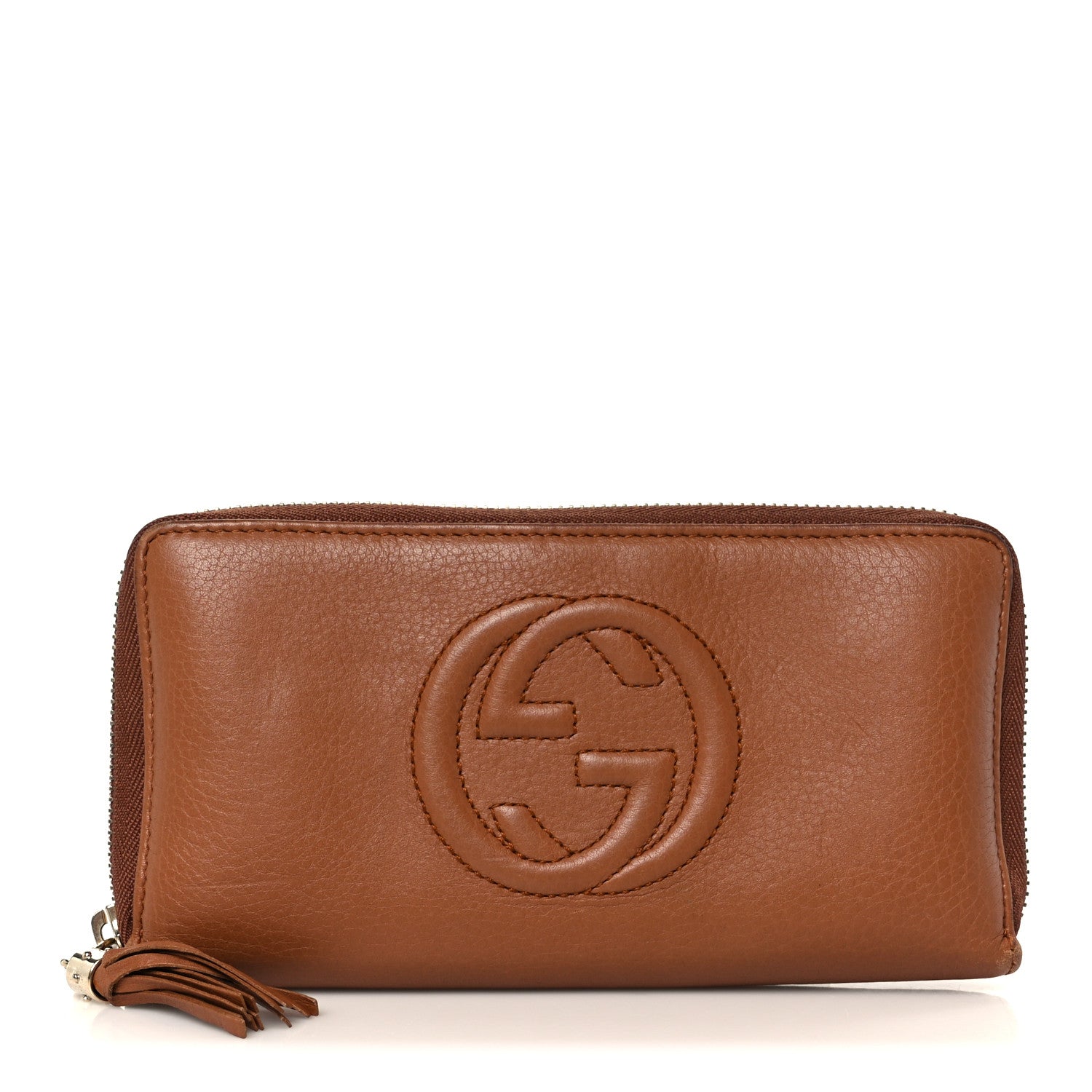 Gucci Pebbled Calfskin Soho Zip Around Wallet Dusty Blush 1814556