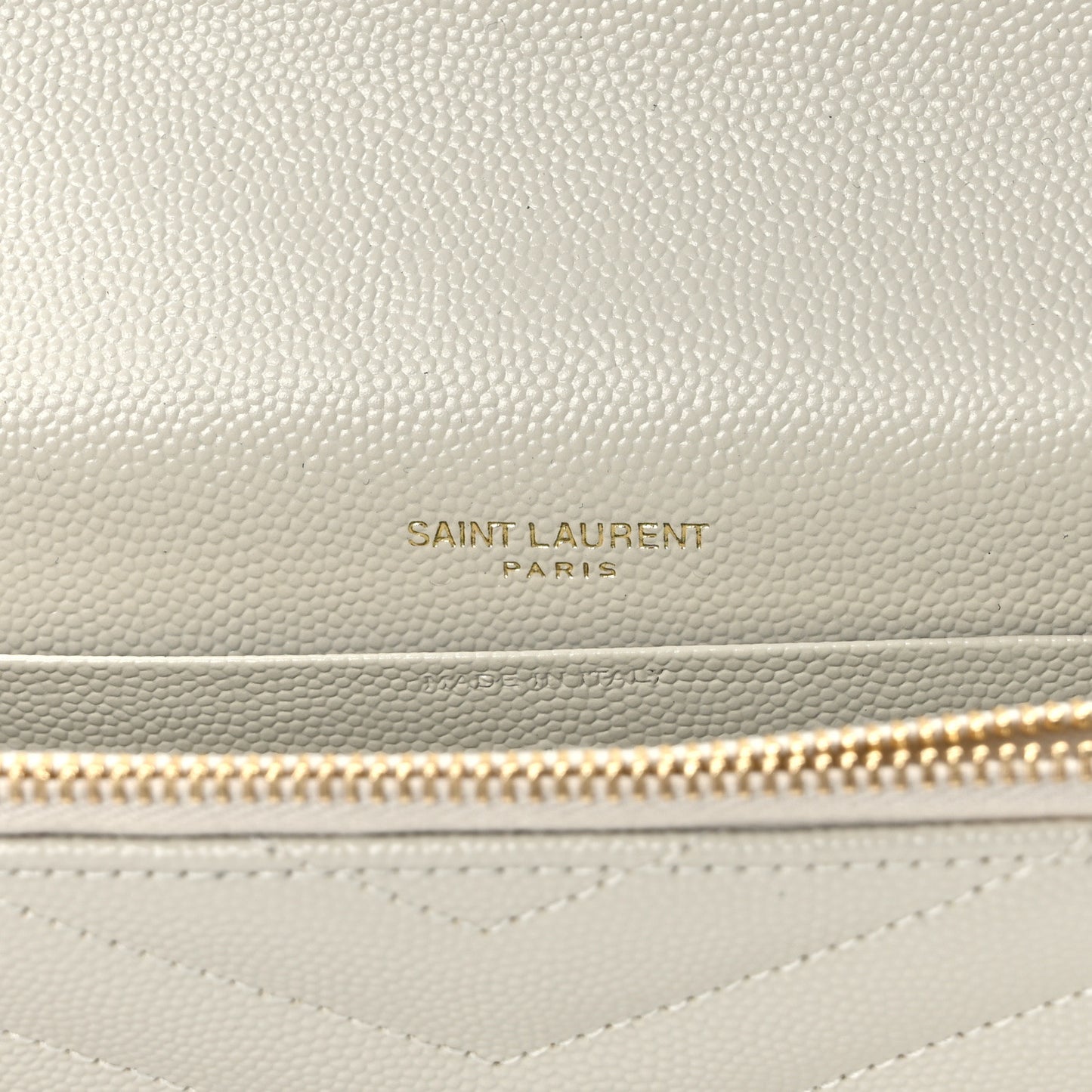 Grain De Poudre Matelasse Chevron Monogram Envelope Chain Crema Soft