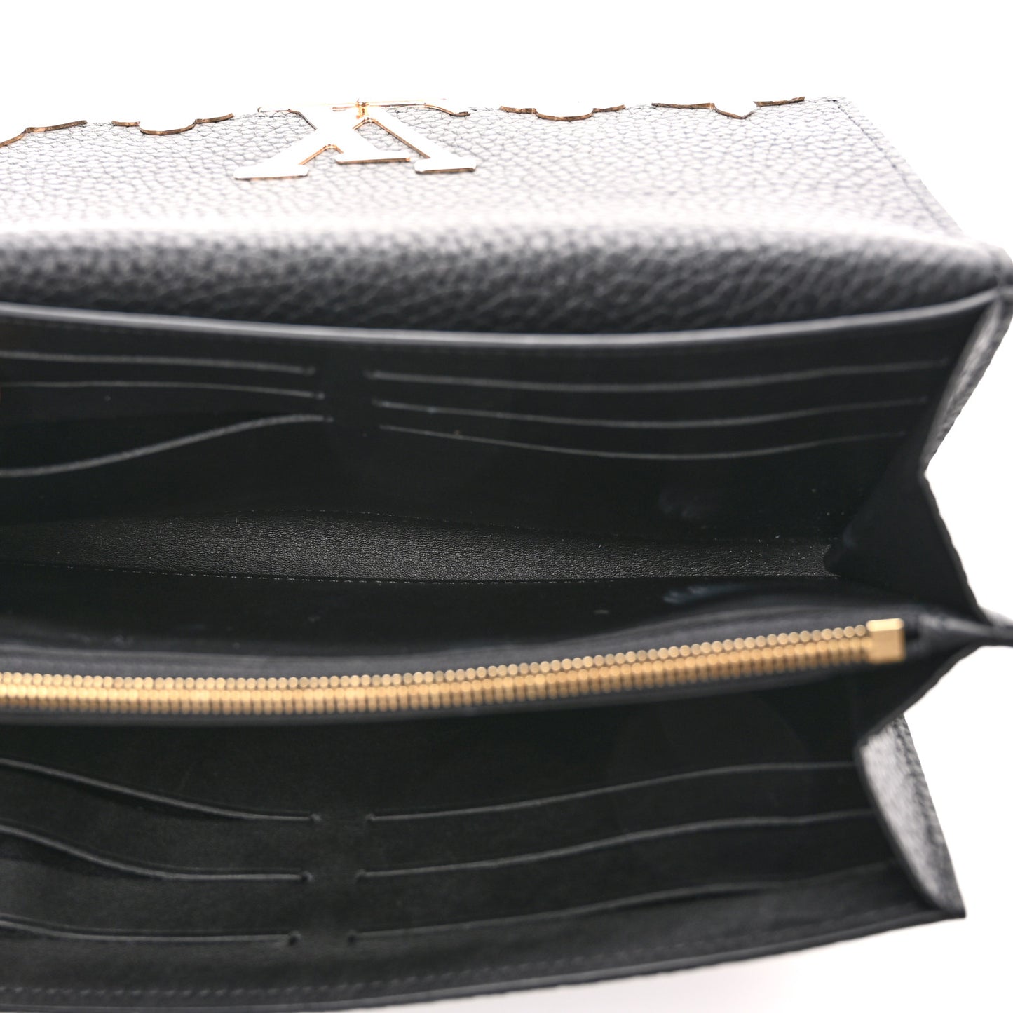 Taurillon Embellished Capucines Long Wallet Black