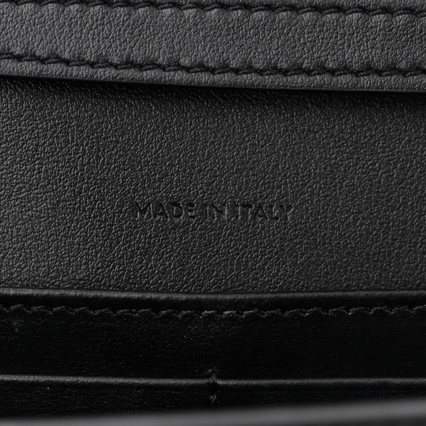 Shiny Calfskin Triomphe Margo Wallet on Chain Black