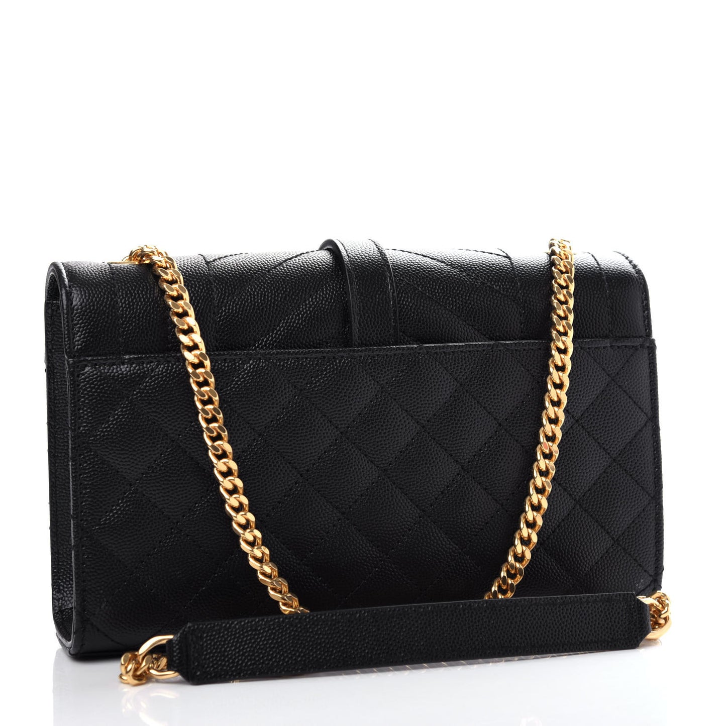Grain De Poudre Textured Mixed Matelasse Triquilt Small Monogram Satchel Black
