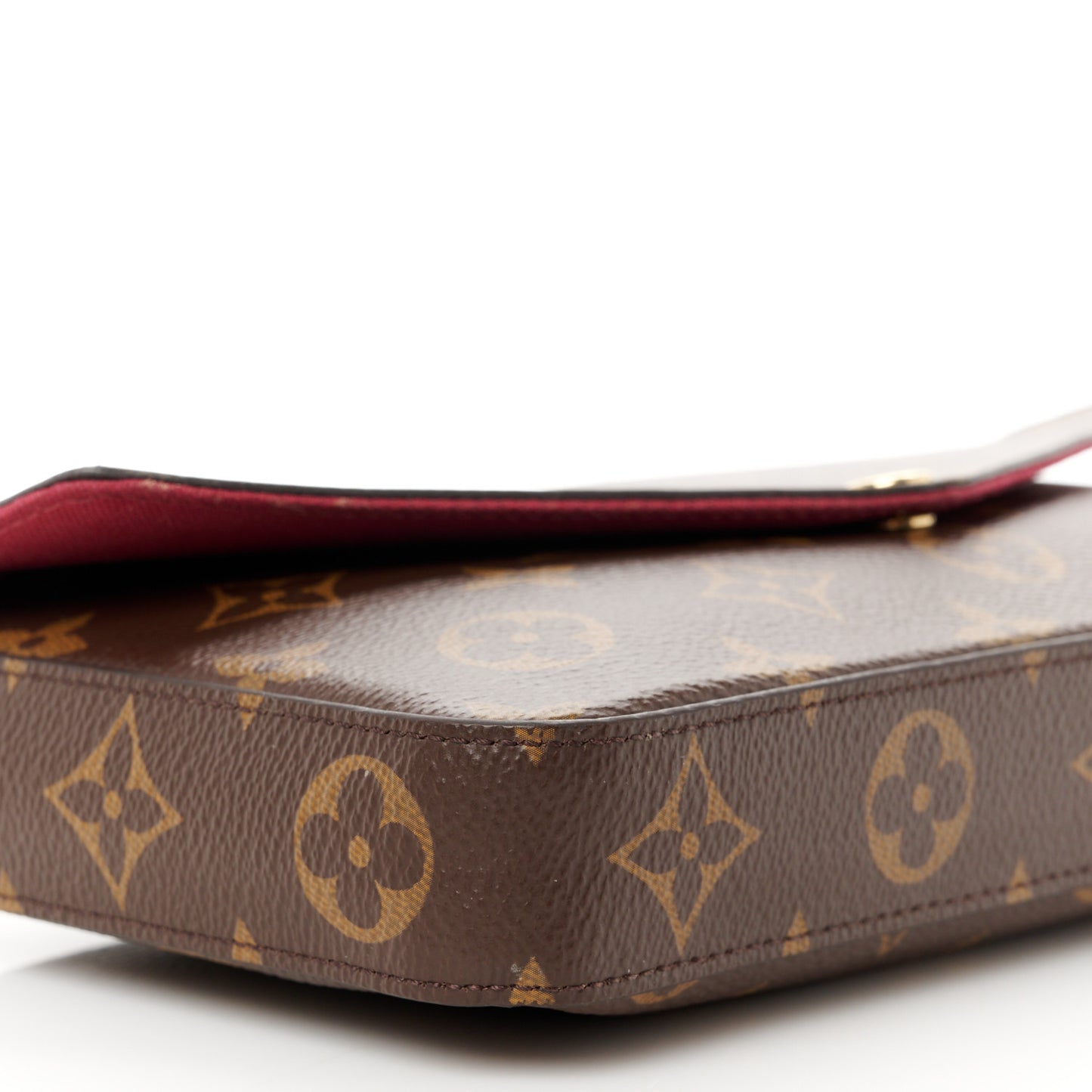 Monogram Pochette Felicie Chain Wallet Fuchsia