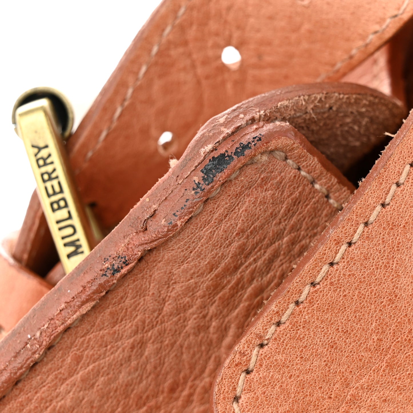 Small Grain Calfskin Messenger Crossbody Burnt Peach