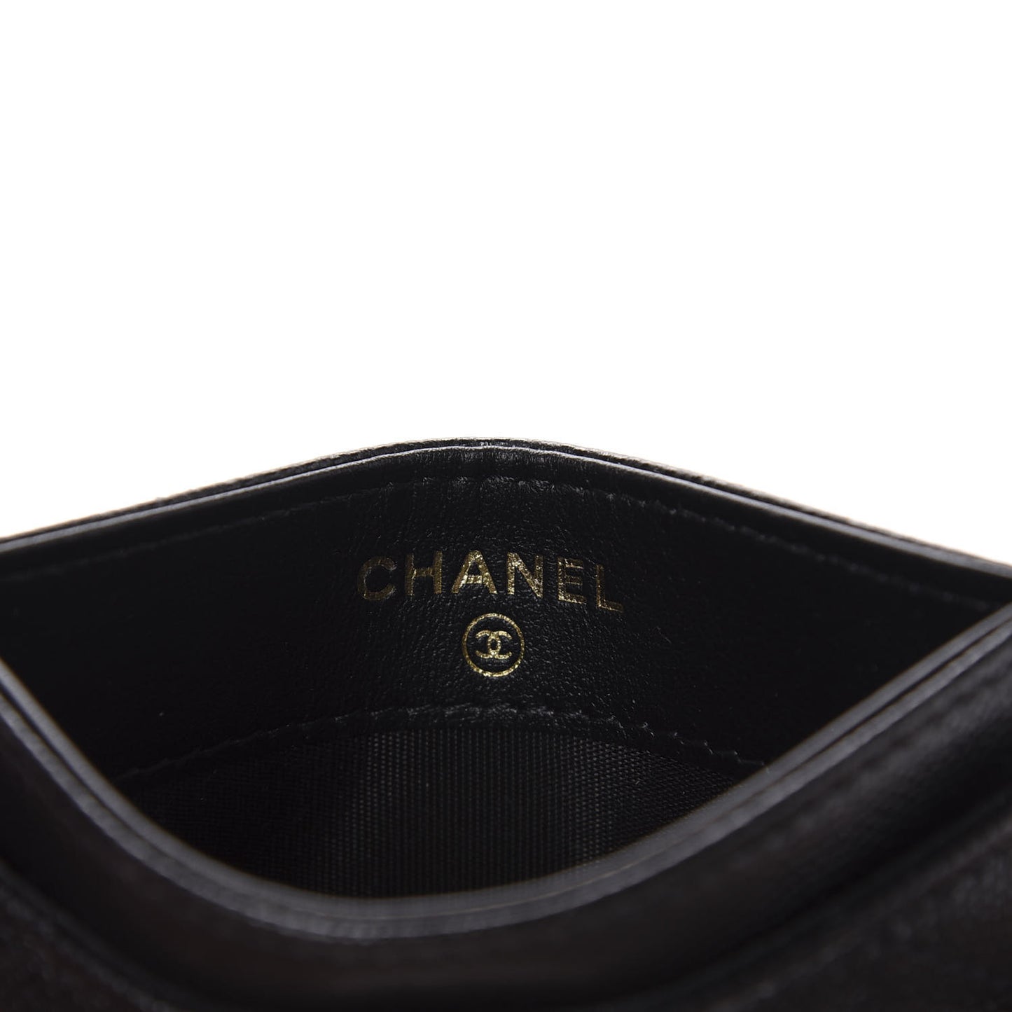 Caviar Quilted French New Wave Card Holder Black