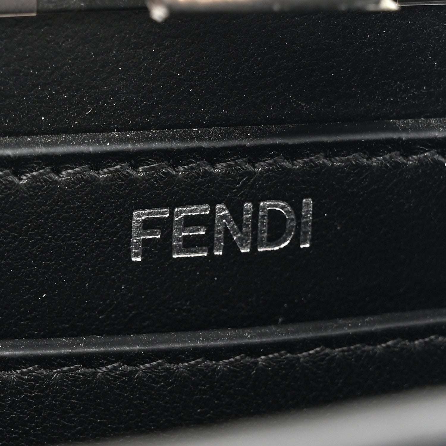 Fendi Crystal Shiny Nappa FF Petite Peekaboo I SEE U Satchel Black 7 of 11