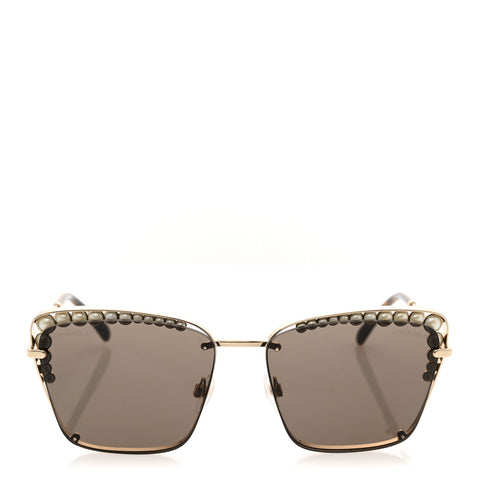 Metal Square Frame Pearl Sunglasses 4235-H Tortoise