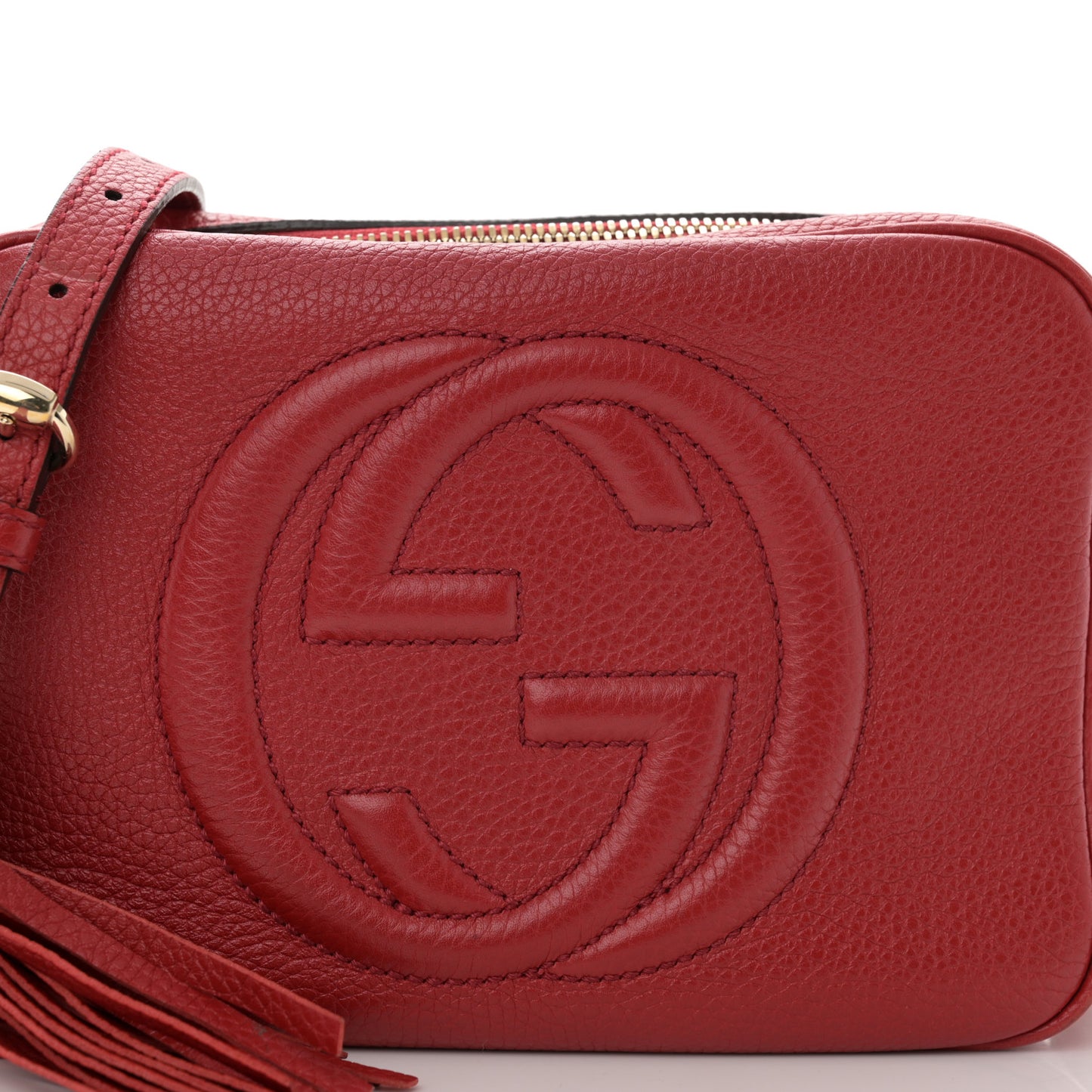Pebbled Calfskin Small Soho Disco Bag Tabasco Red