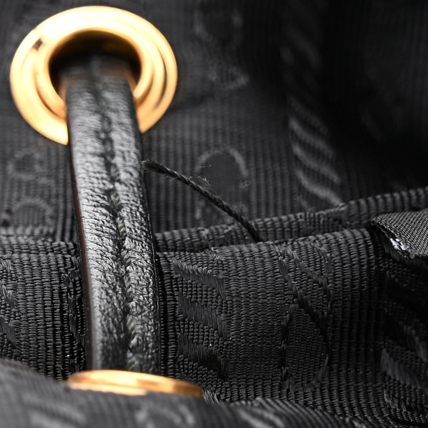 Prada Jacquard Logo Mini Bucket Crossbody Bag Black 13 of 13