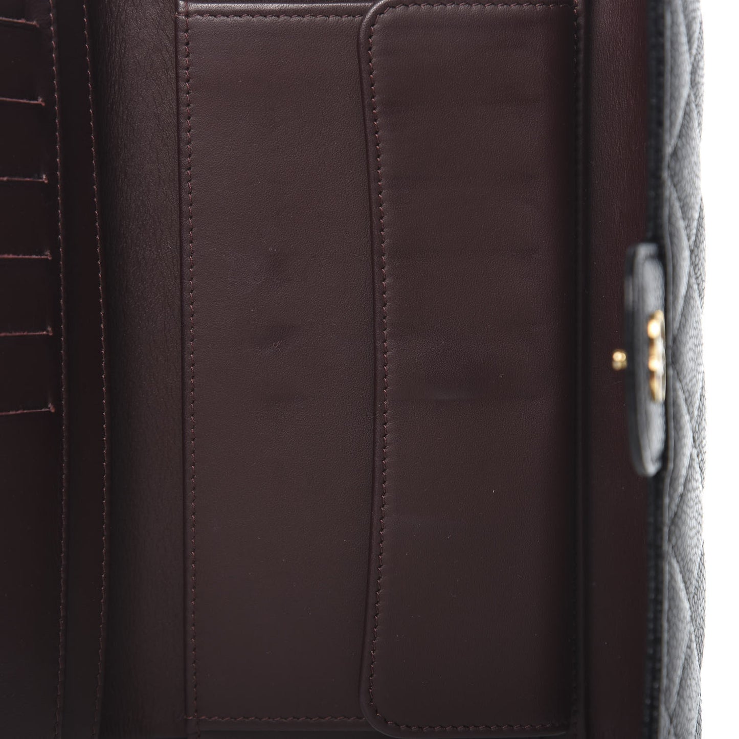 Caviar Quilted Long Flap Wallet Black