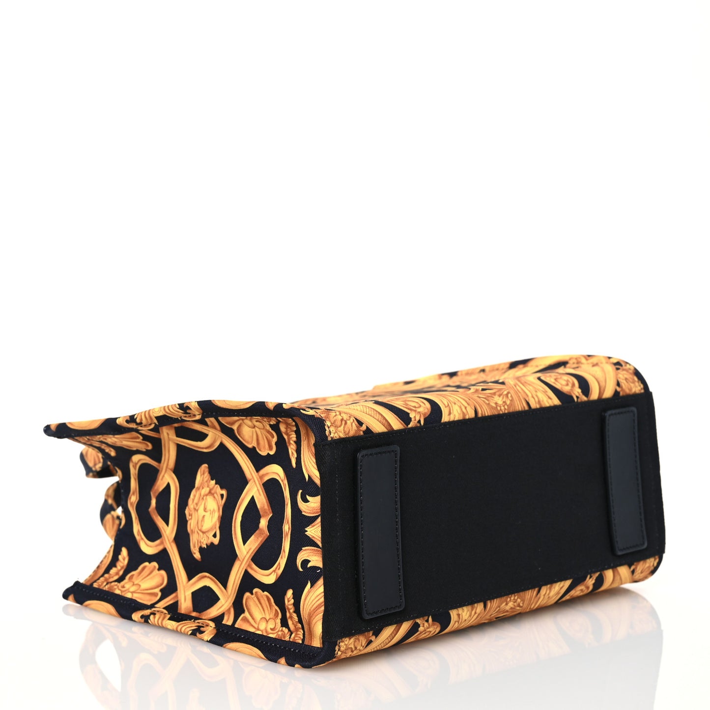 Canvas Baroque Print Medusa Small Tote Black