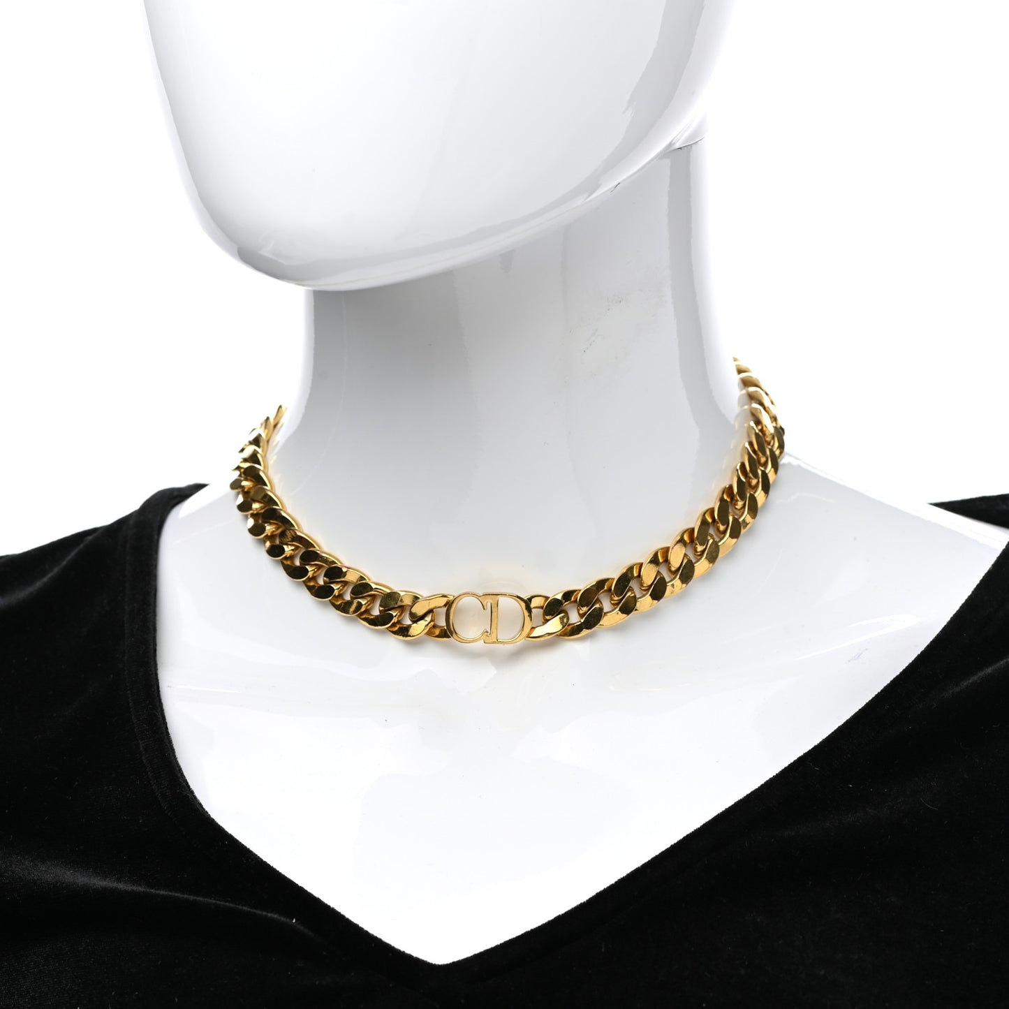 Metal CD Choker Necklace Gold