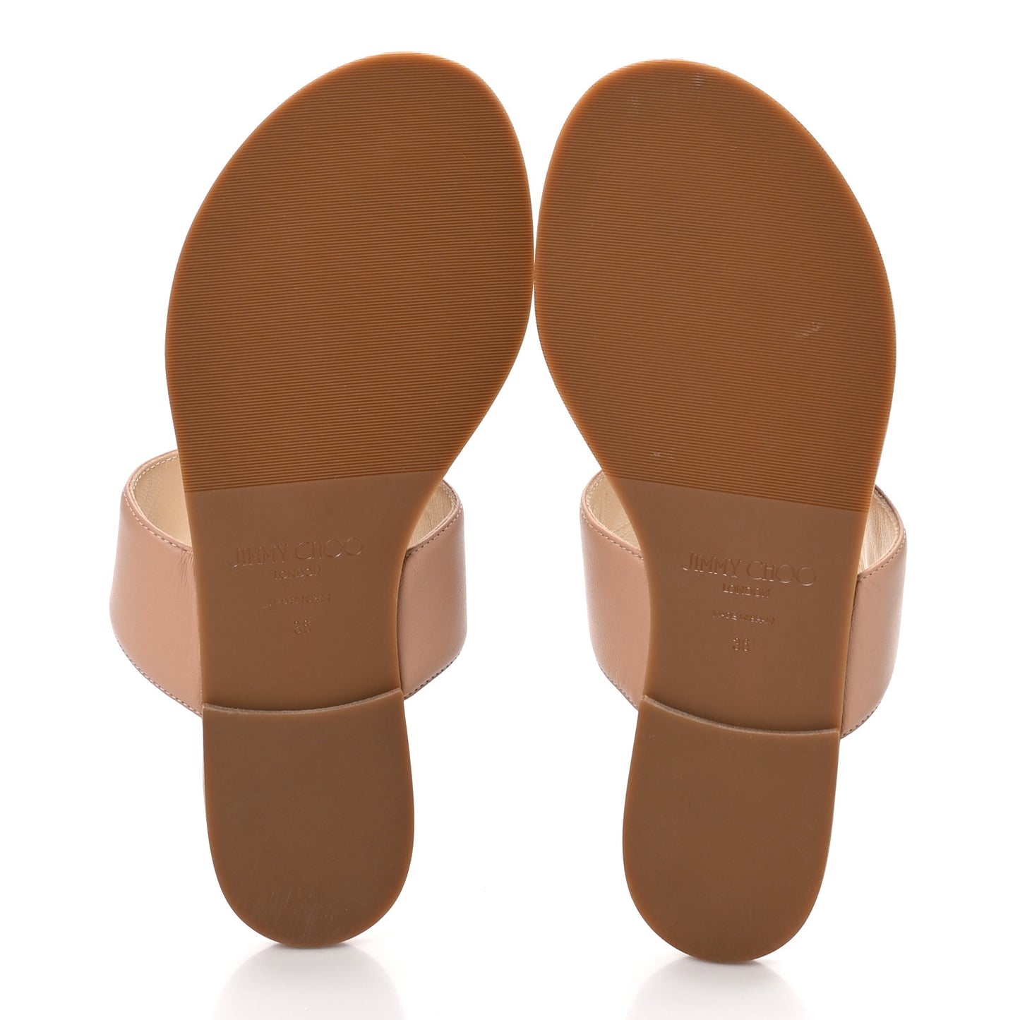 Calfskin JC Flat Sandals 36 Beige