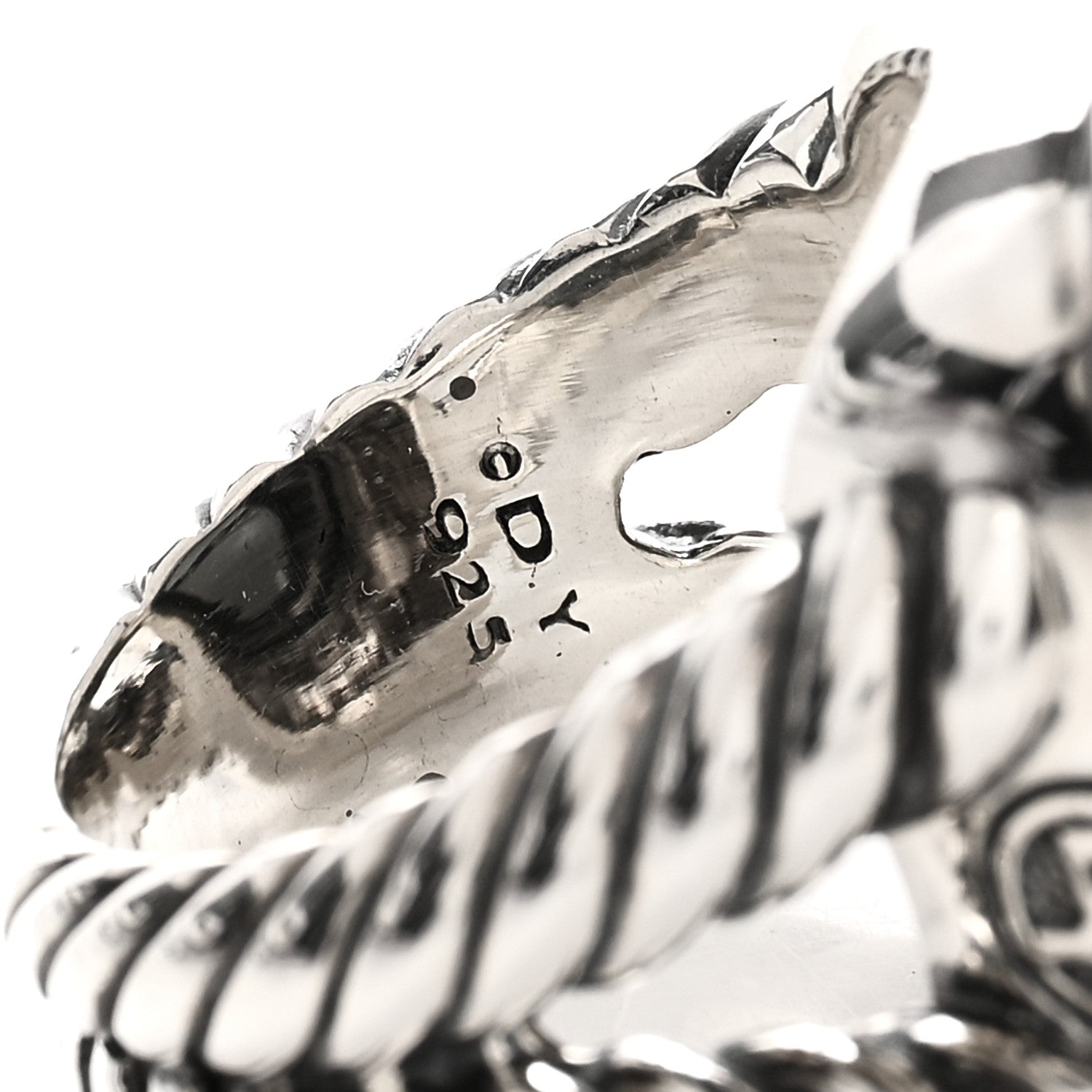 David Yurman Sterling Silver Diamond Hematine 17mm Albion Ring 53 6.5 5 of 5