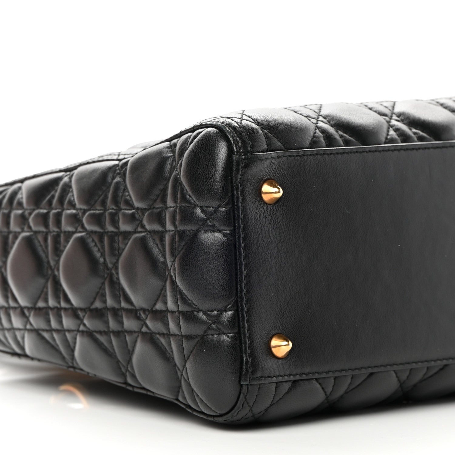 Christian Dior Lambskin Cannage Medium Lady Dior Black 9 of 13