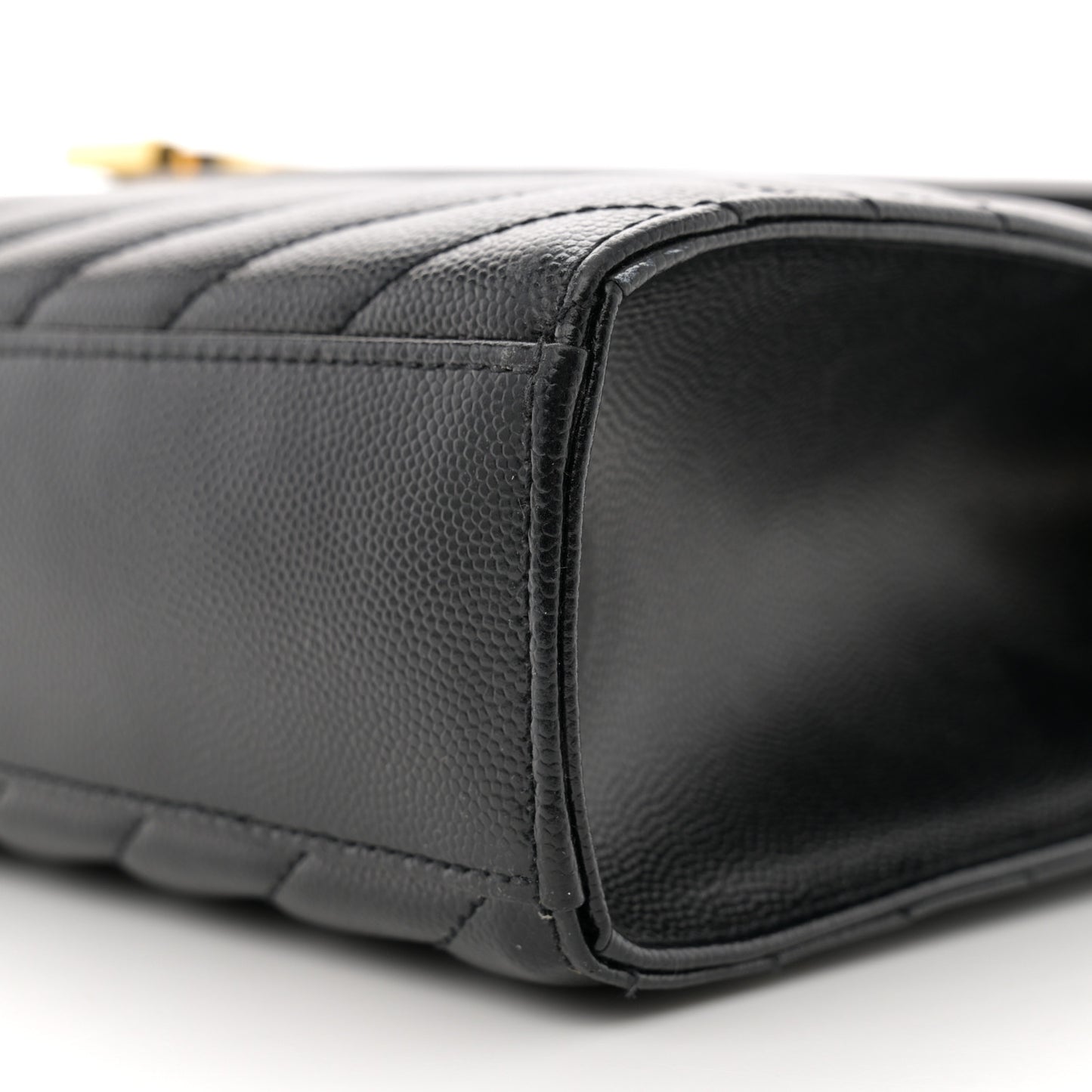 Grain De Poudre Matelasse Chevron Large Monogram Satchel Black