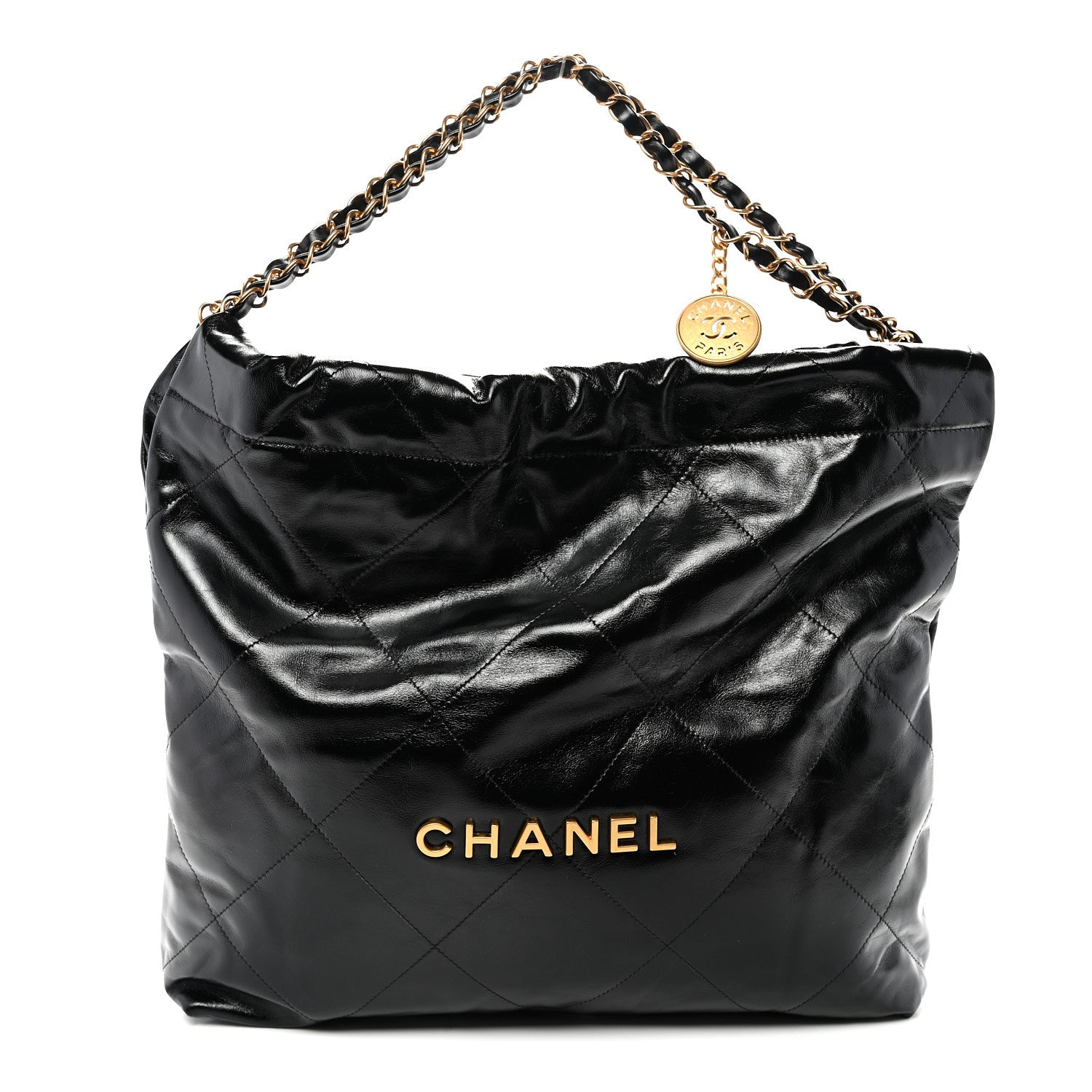 Chanel Shiny Calfskin Quilted Chanel 22 Black 1880975 – FASHIONPHILE