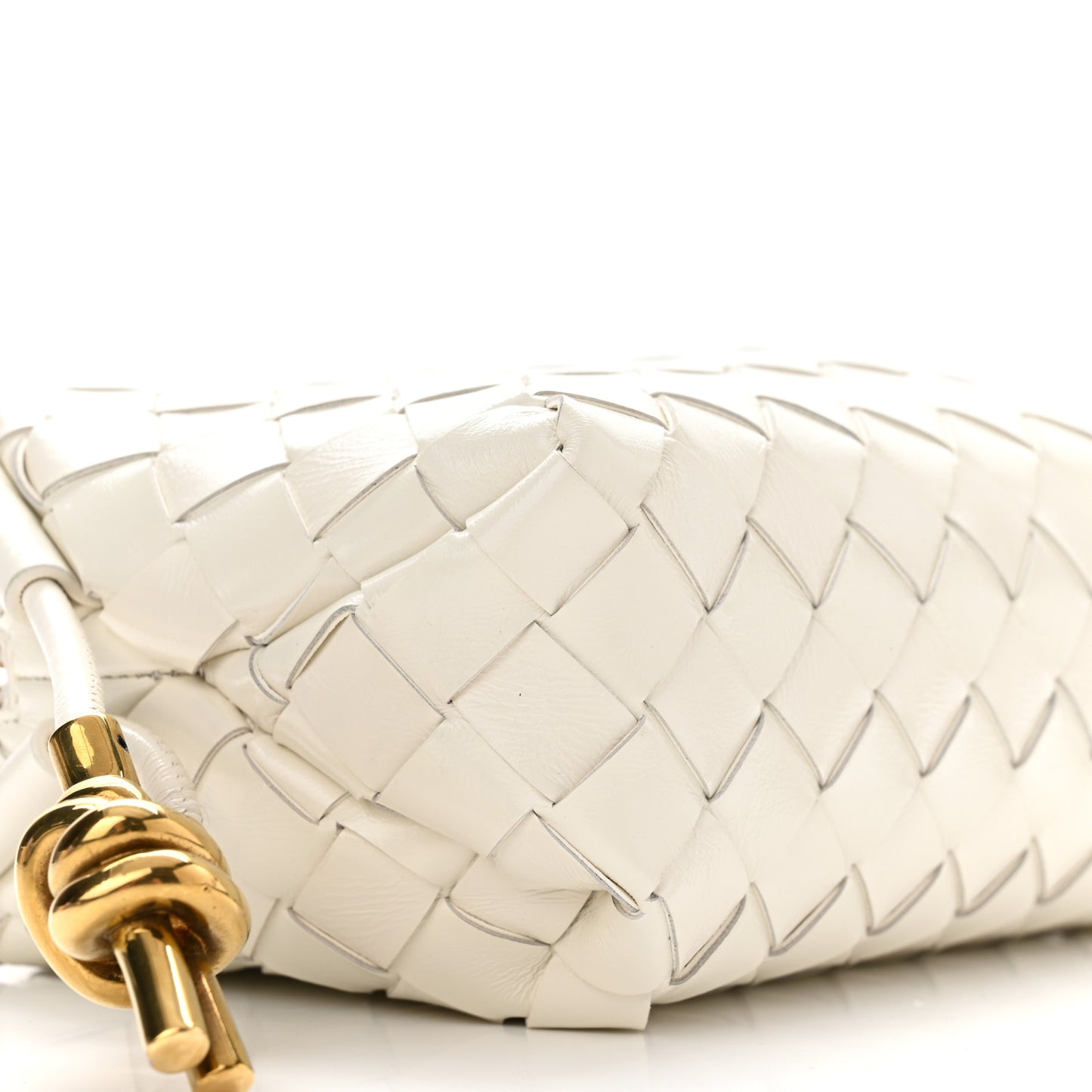 Nappa Intrecciato Metallic Knot Mini Loop Camera Bag Bone