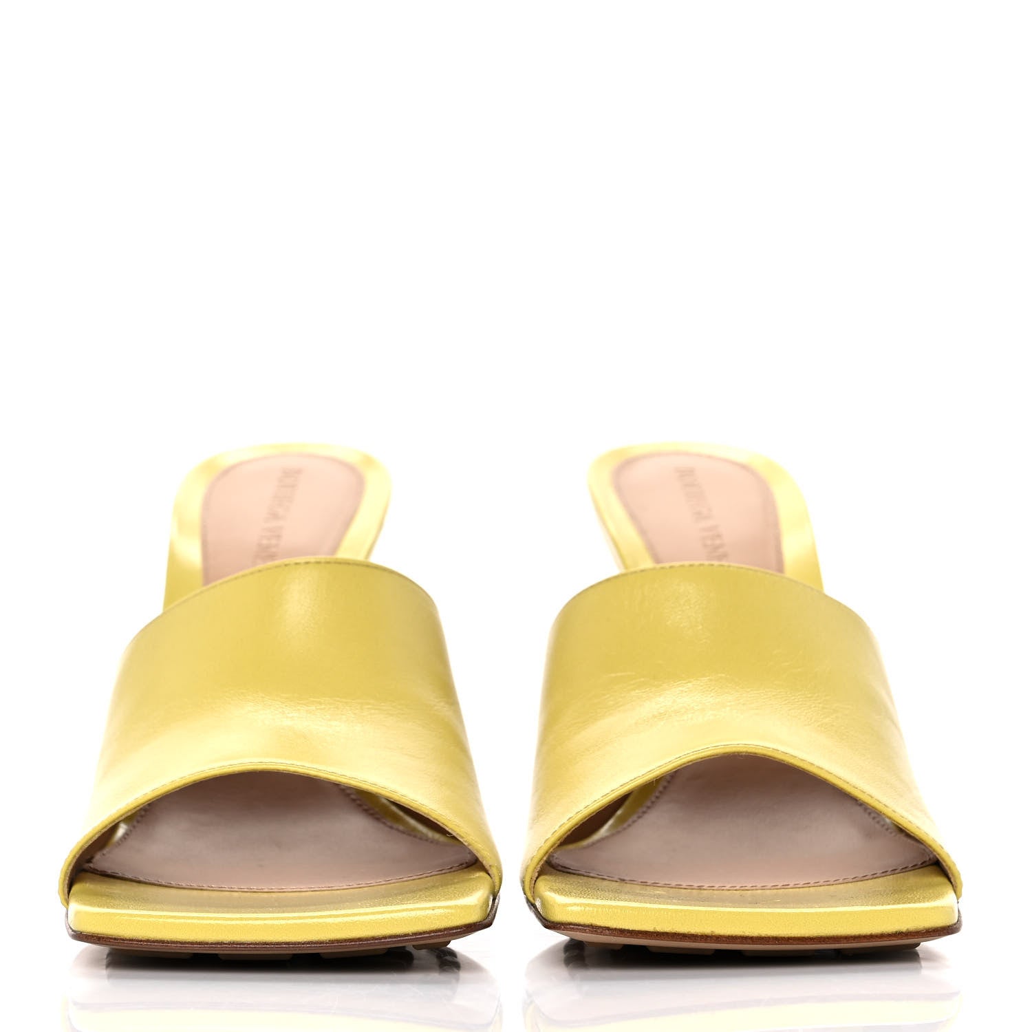 Bottega Veneta Lambskin Stretch Mule Sandals 39 Pear 2 of 7