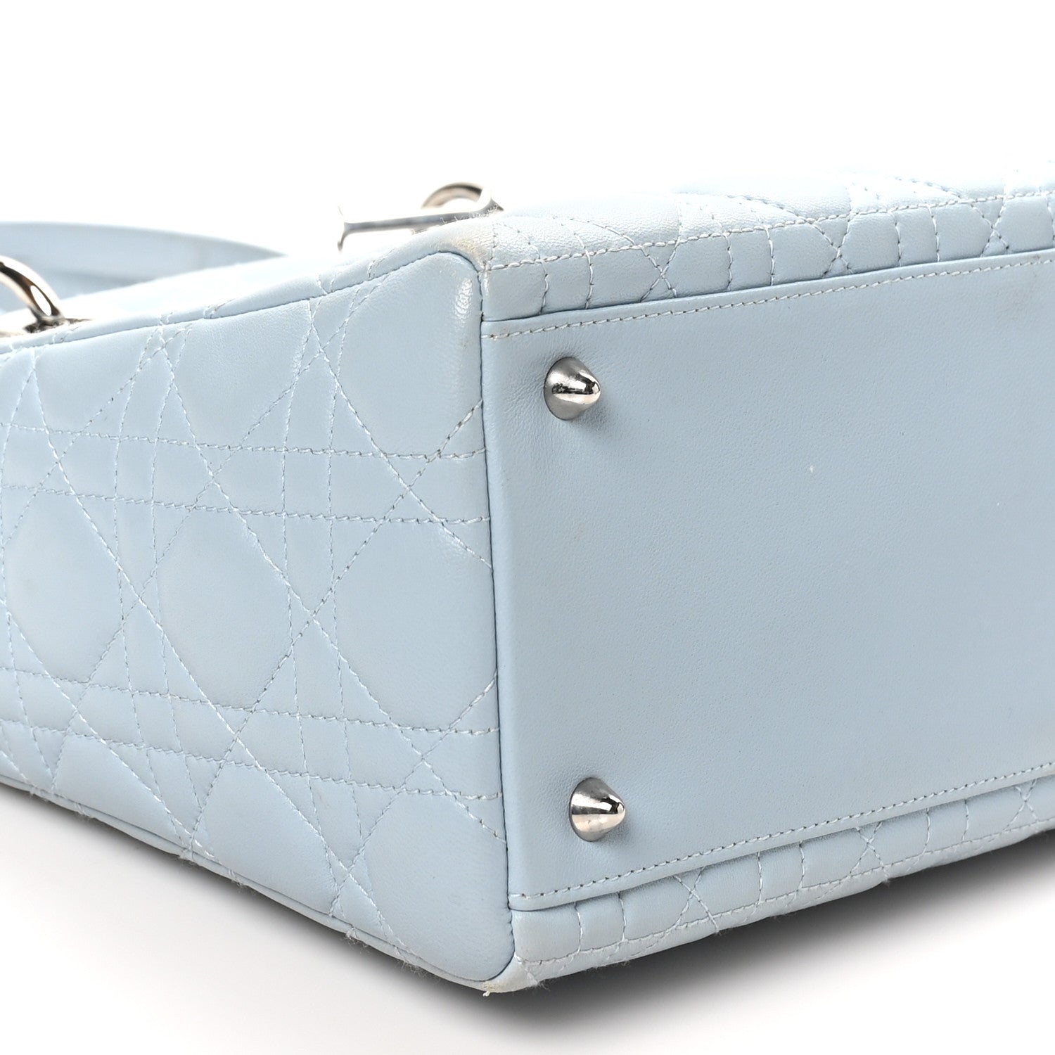 Christian Dior Lambskin Cannage Medium Lady Dior Light Blue 9 of 12