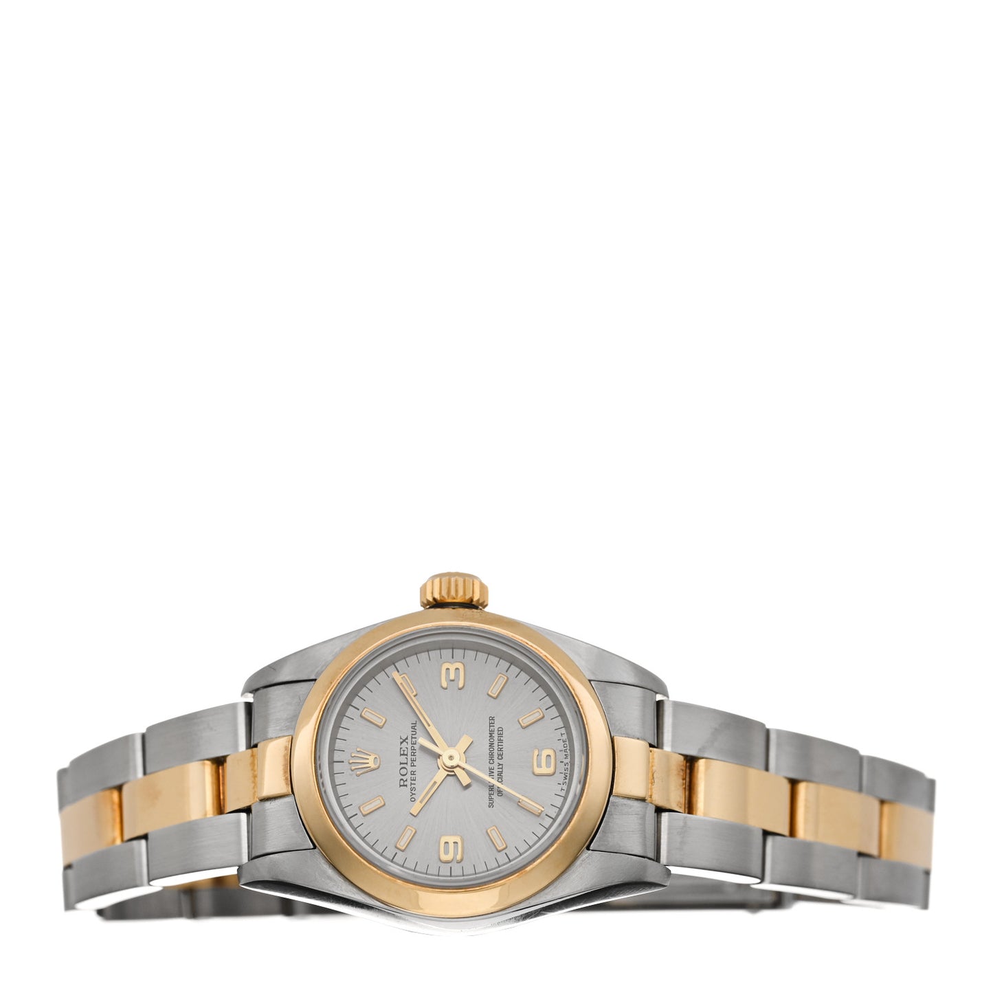 Stainless Steel 18K Yellow Gold 26mm Oyster Perpetual Watch Silver 67183