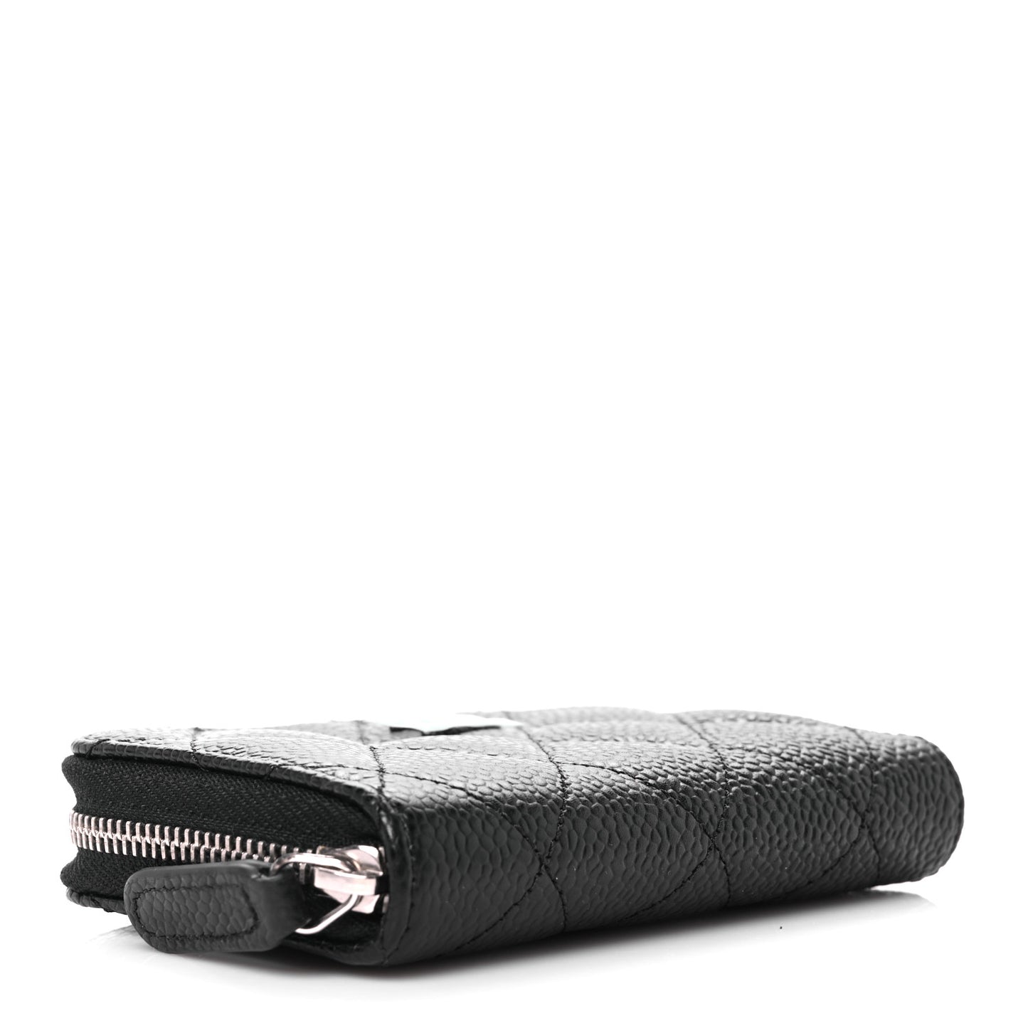 Caviar Quilted Zip Coin Purse Black