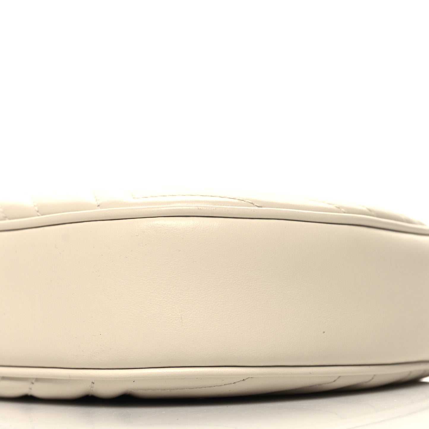 Calfskin Matelasse Chevron Mini GG Marmont Half Moon Hobo Mystic White