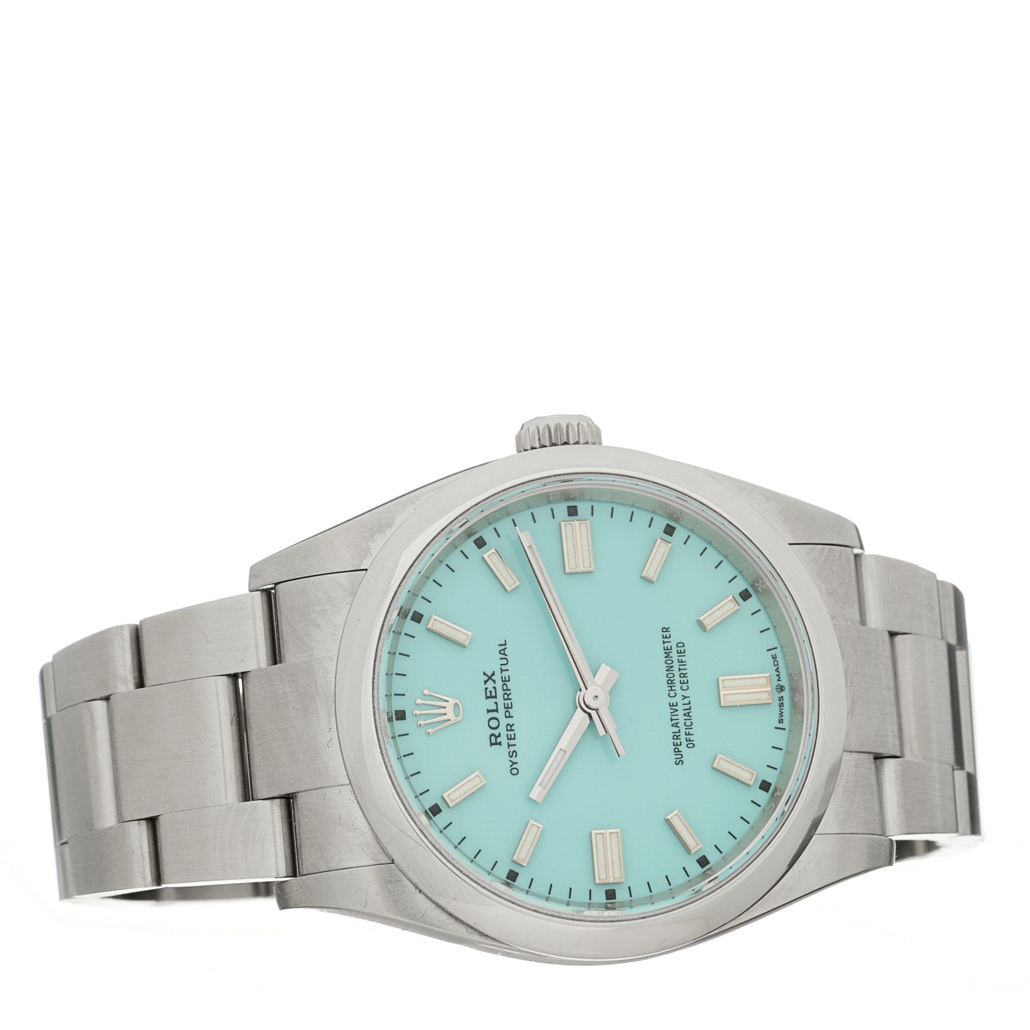 Rolex Stainless Steel 36mm Oyster Perpetual Watch Turquoise 126000 2 of 5