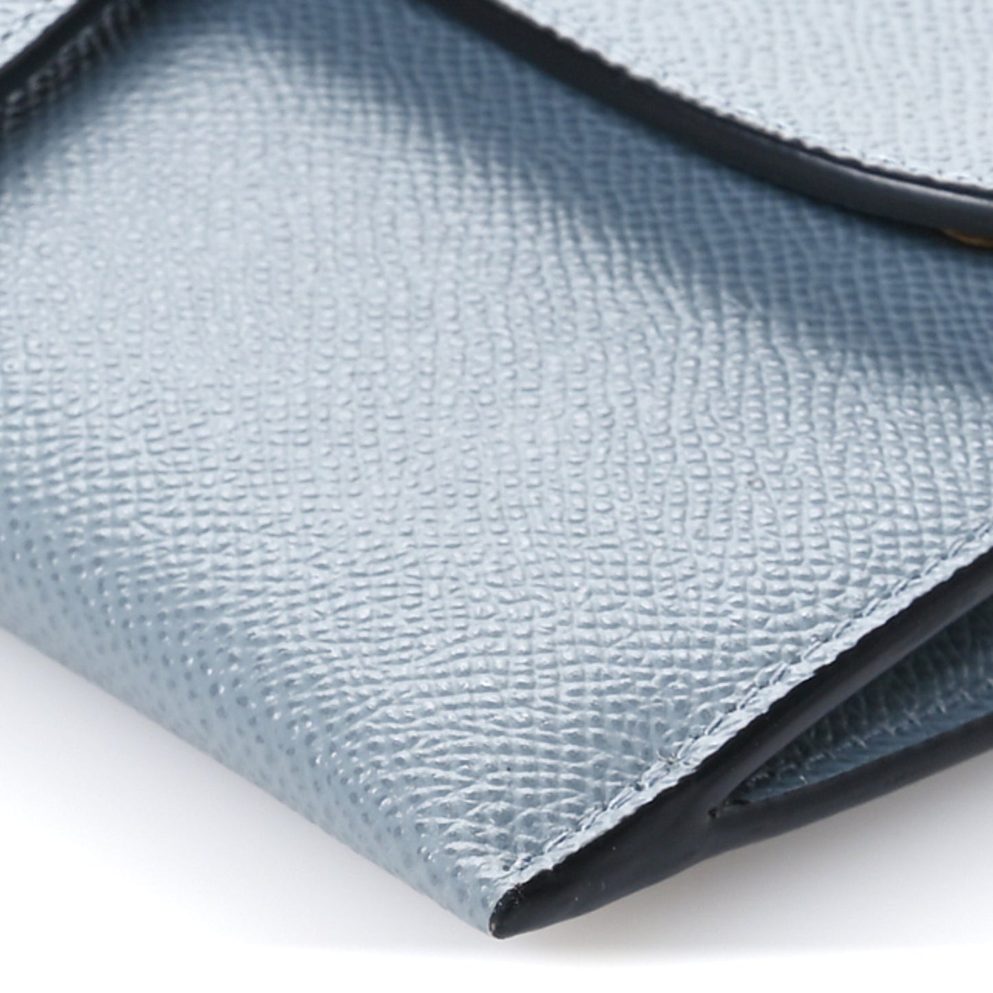 Grained Calfskin Saddle Chain Pouch Cloud Blue