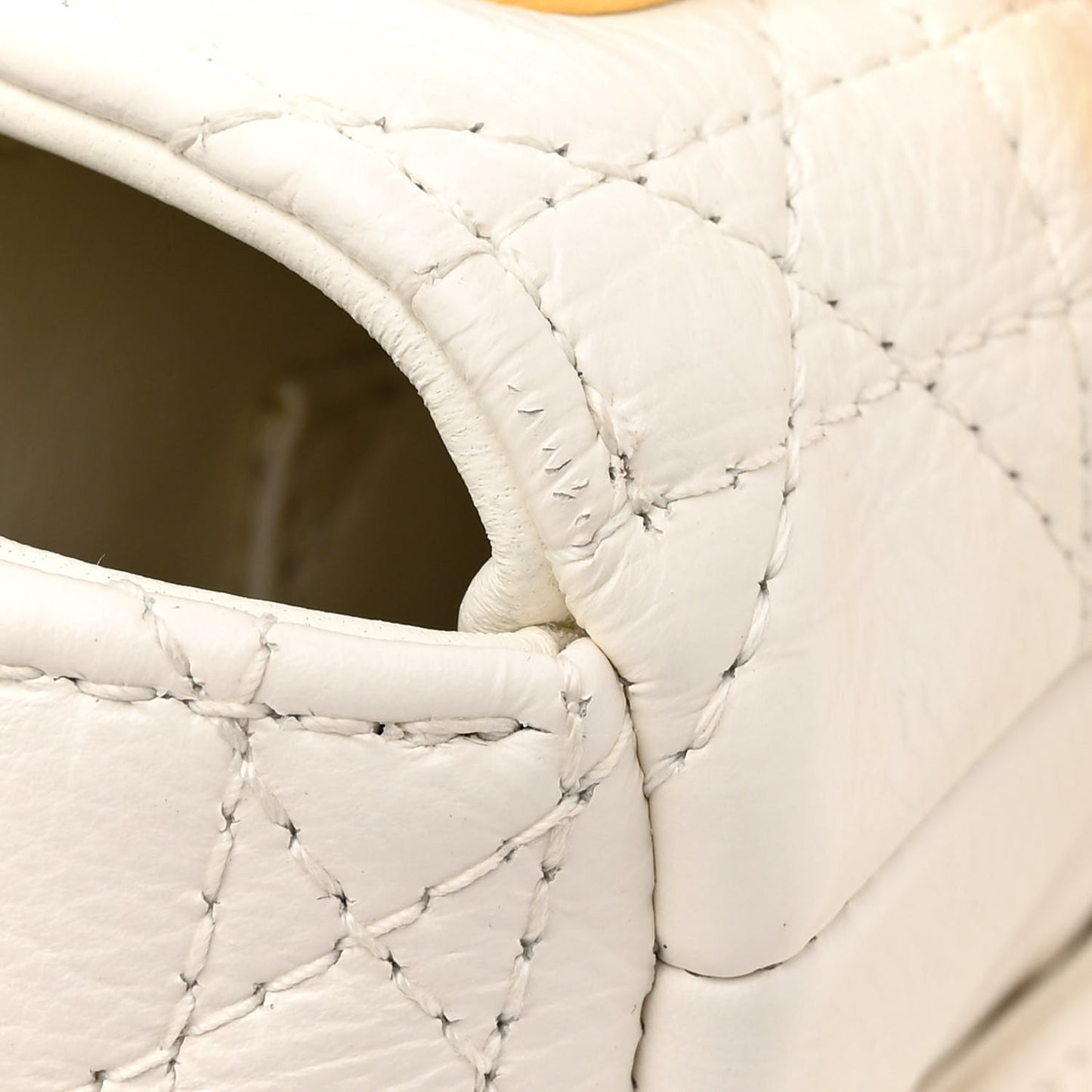 Grained Calfskin Cannage Large Caro Bag Latte