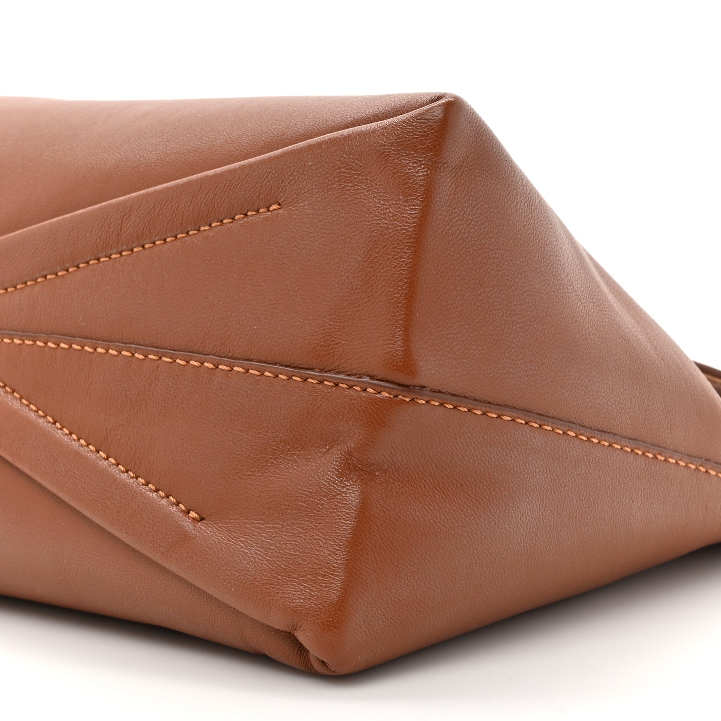 Nappa Skull Four Ring Altona Top Sculptural Pouch Brown